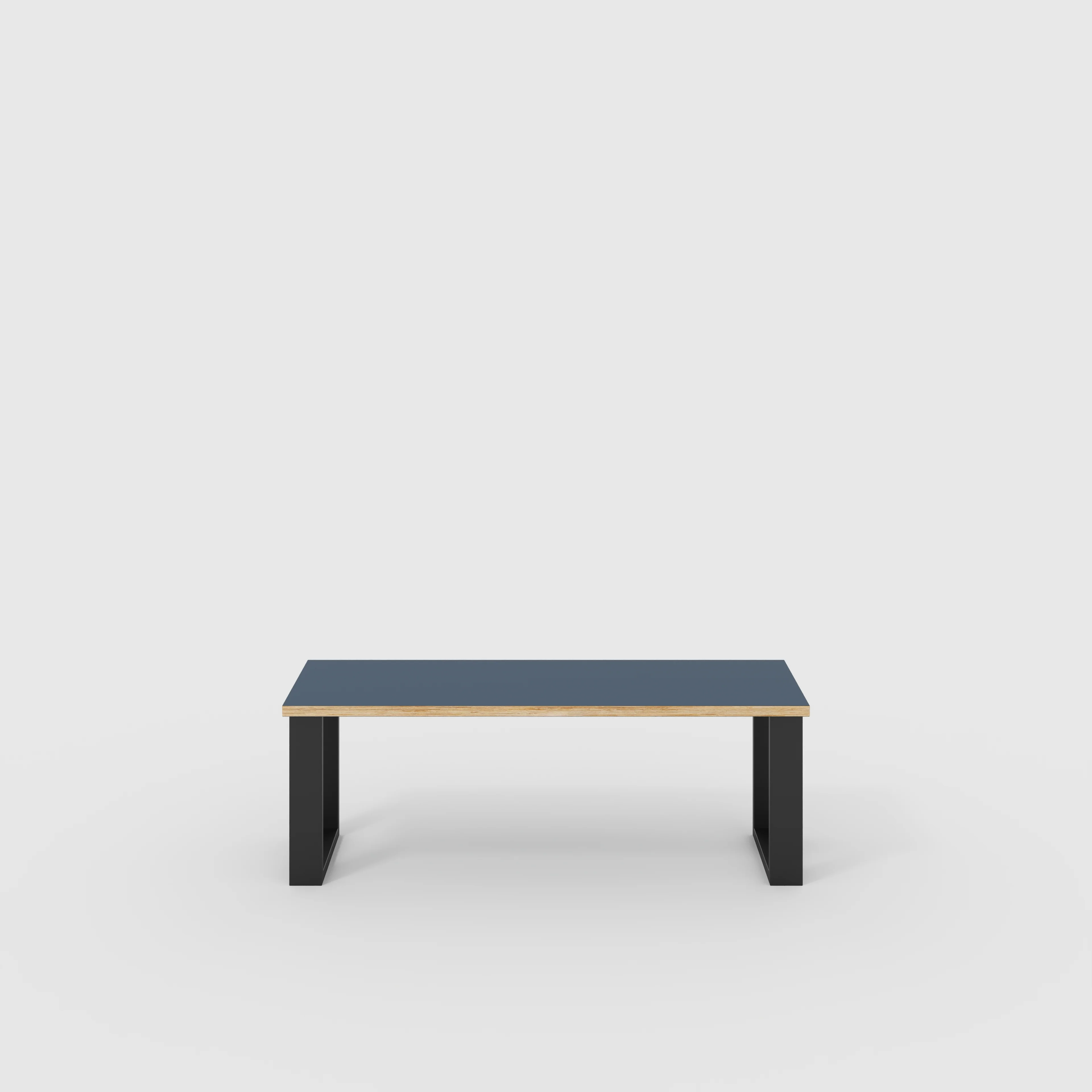 Plywood Bench Seat with Black Industrial Legs - Formica Night Sea Blue - 1200(w) x 400(d)