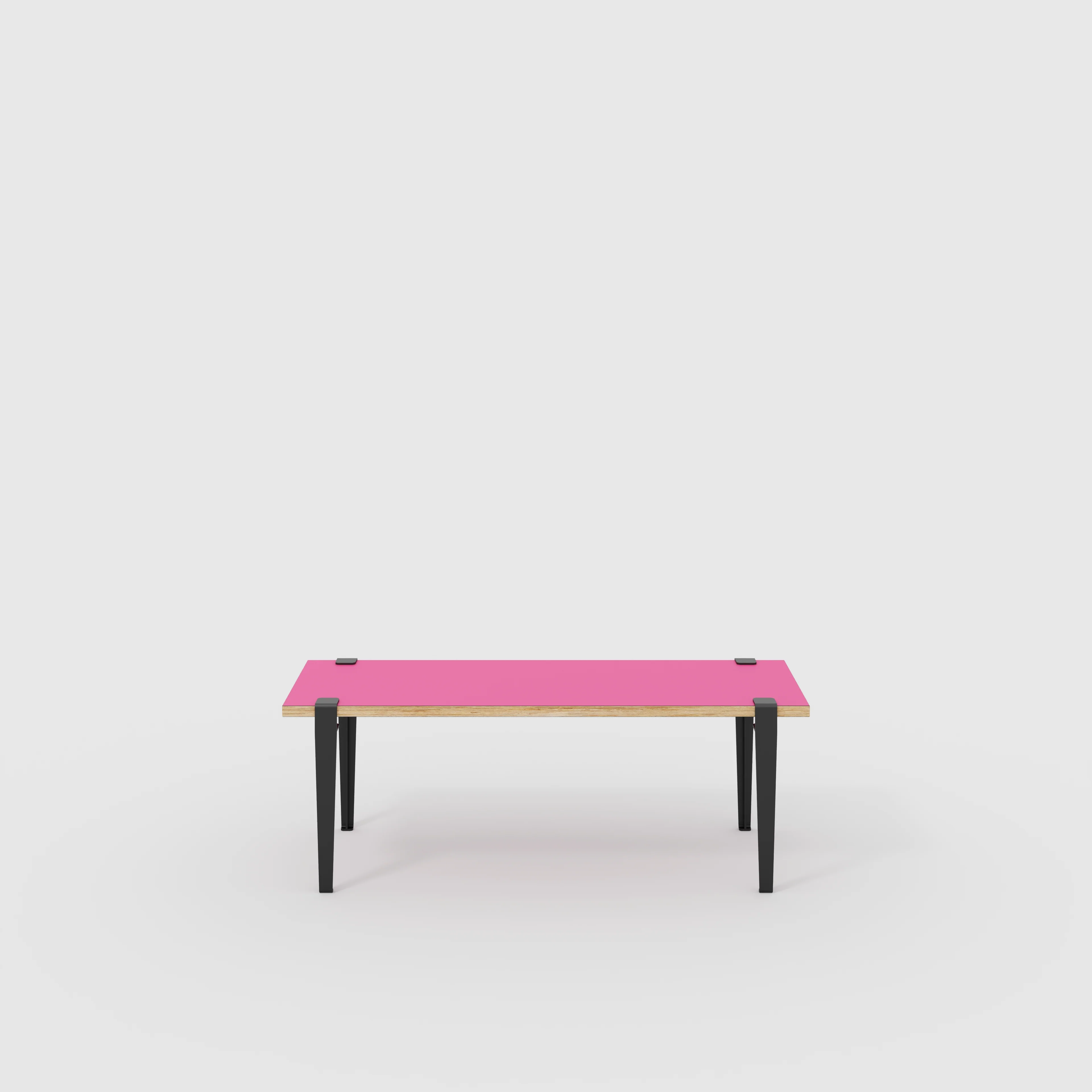 Plywood Bench Seat with Black Tiptoe Legs - Formica Juicy Pink - 1200(w) x 400(d) x 450(h)