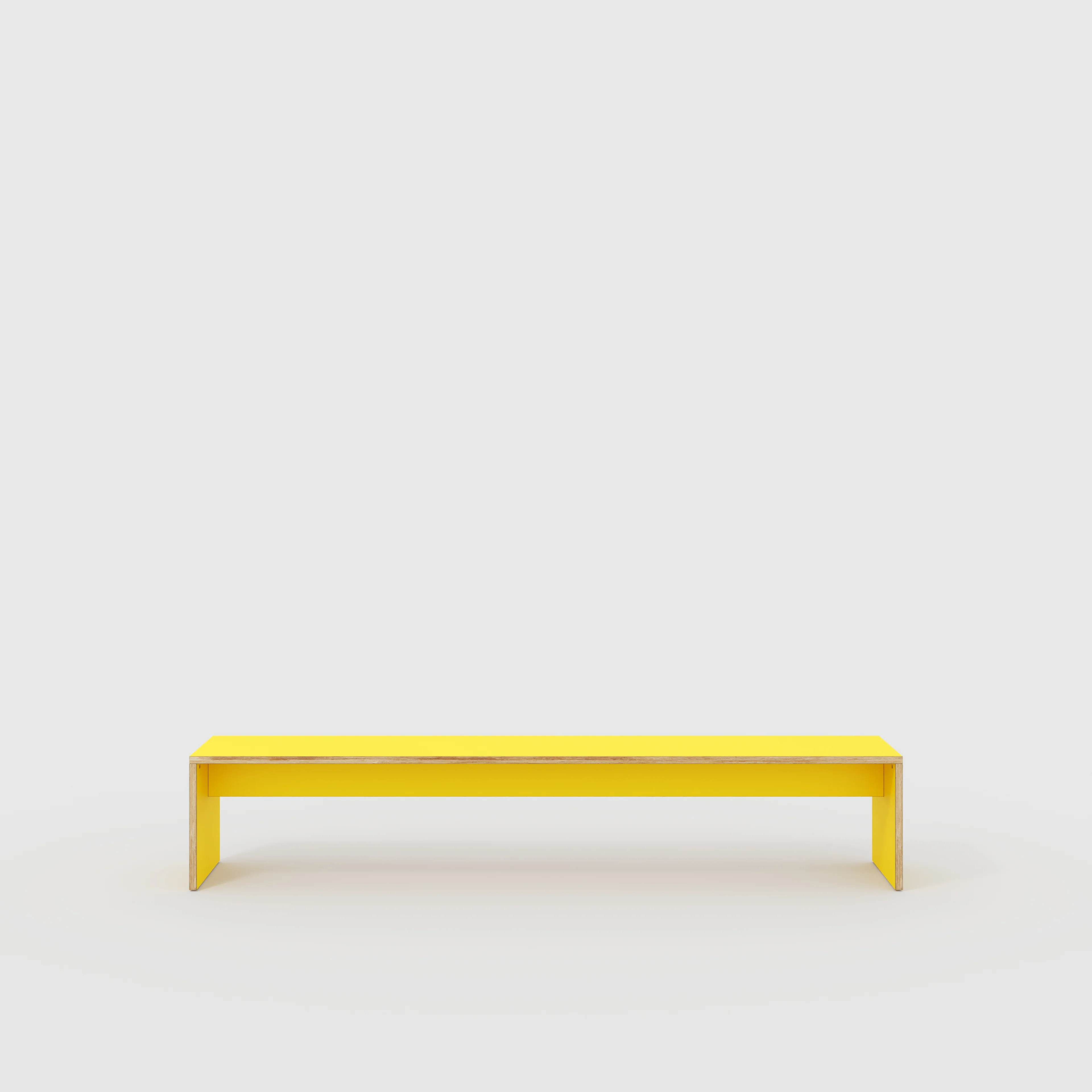 Plywood Bench Seat with Solid Sides - Formica Chrome Yellow - 2400(w) x 400(d)