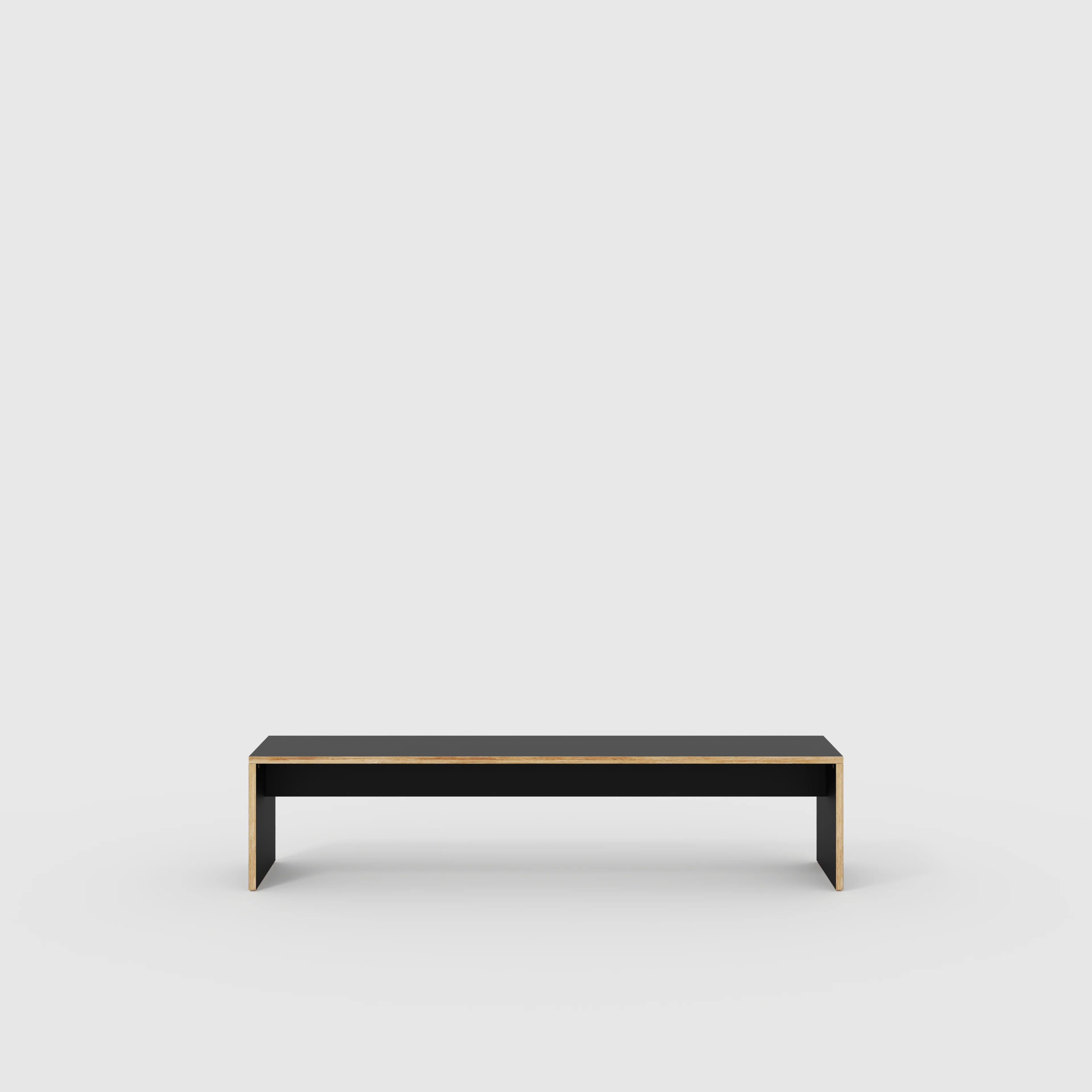 Plywood Bench Seat with Solid Sides - Formica Diamond Black - 2000(w) x 400(d)