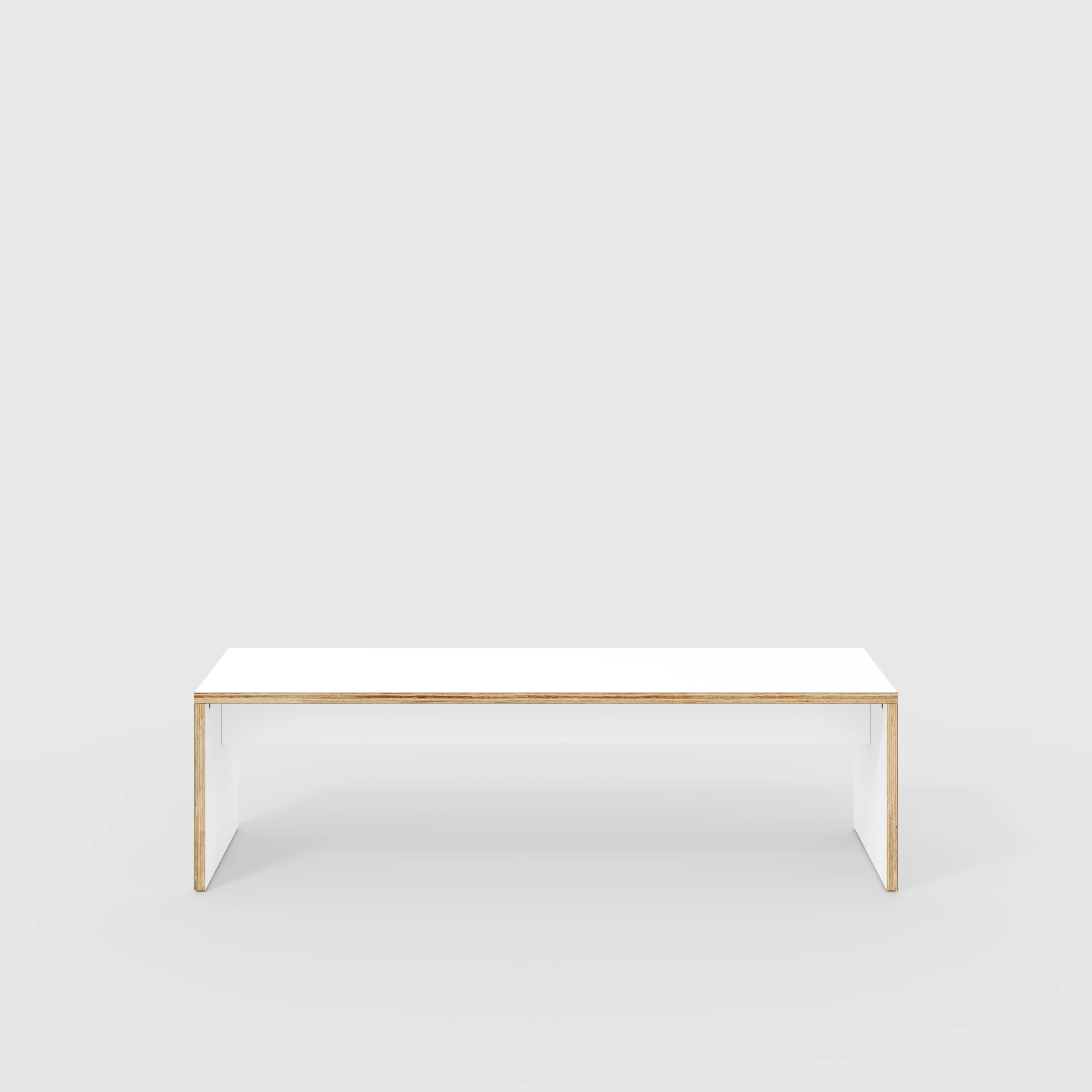 Plywood Bench Seat with Solid Sides - Formica White - 1600(w) x 400(d)