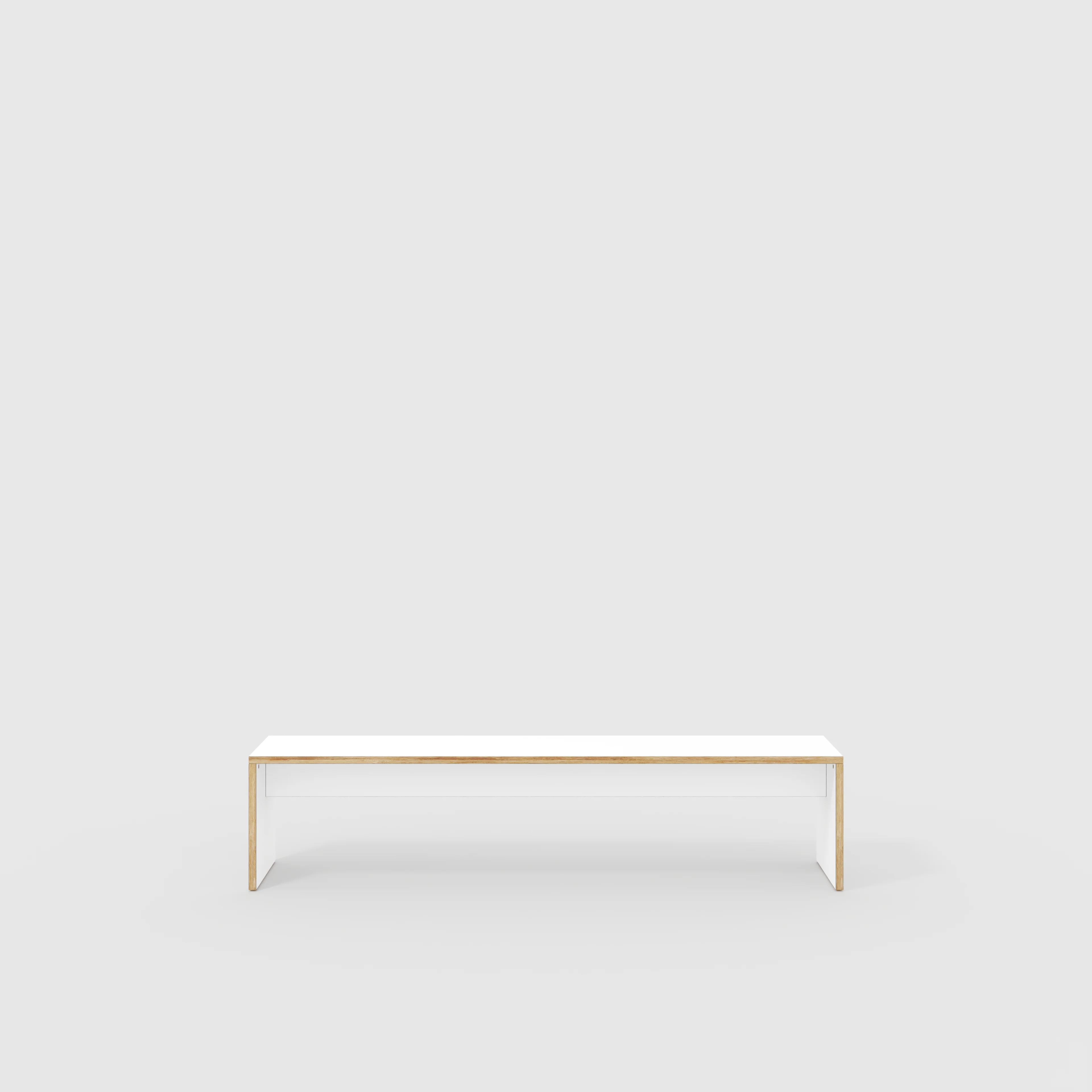 Plywood Bench Seat with Solid Sides - Formica White - 2000(w) x 400(d)