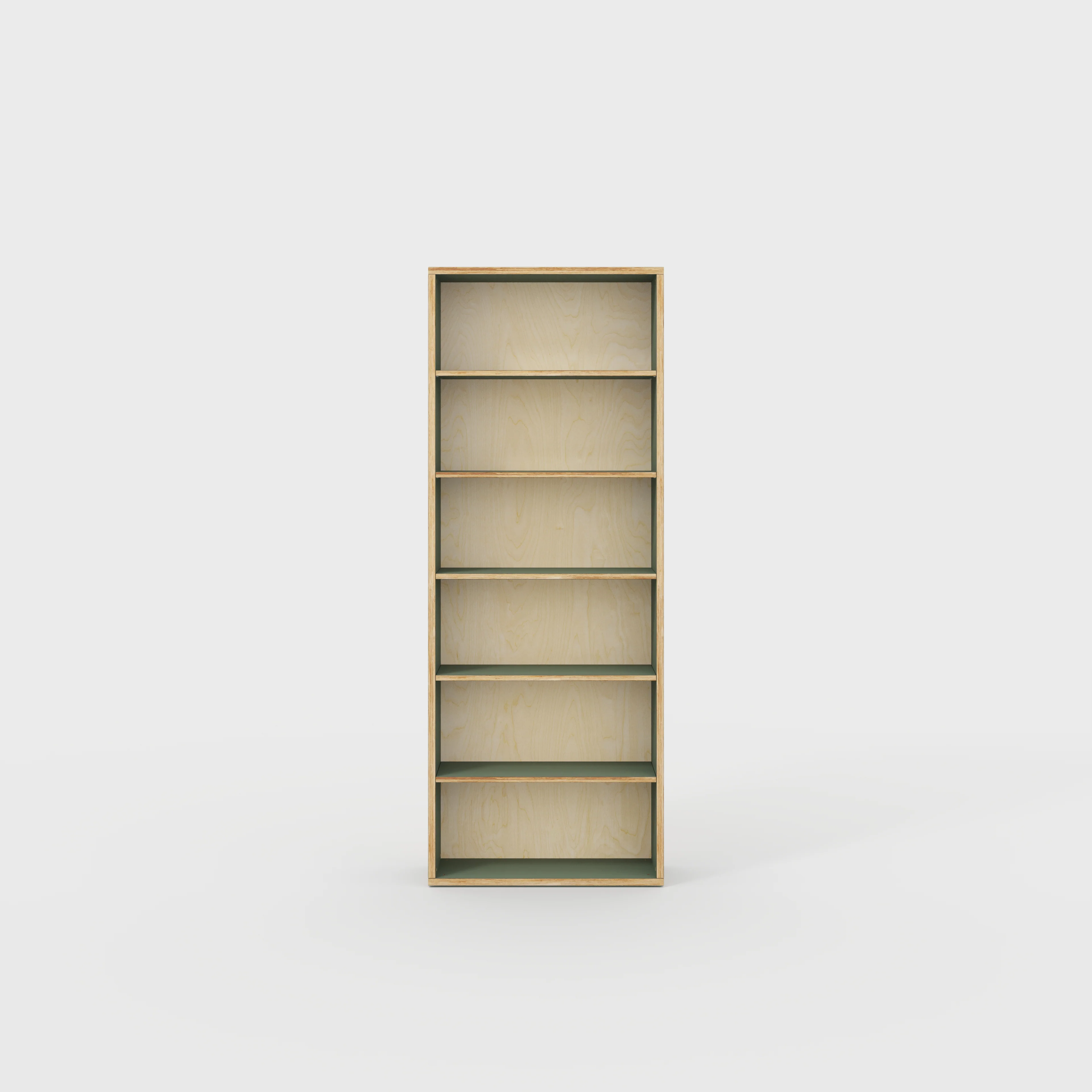 Plywood Bookshelves - Formica Green Slate - 800(w) x 300(d) x 2100(h)
