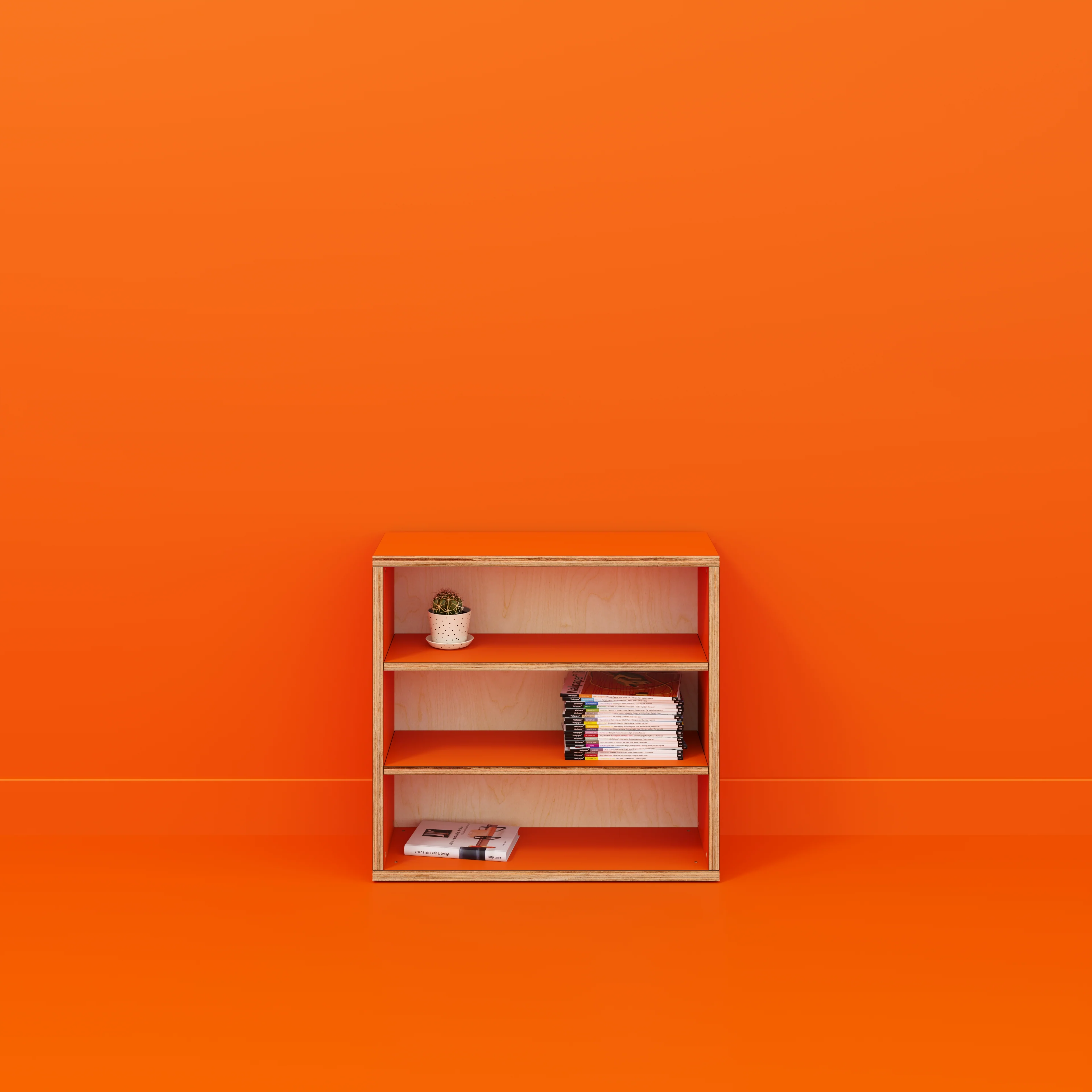 Plywood Bookshelves - Formica Levante Orange - 800(w) x 300(d) x 750(h) - Image 2