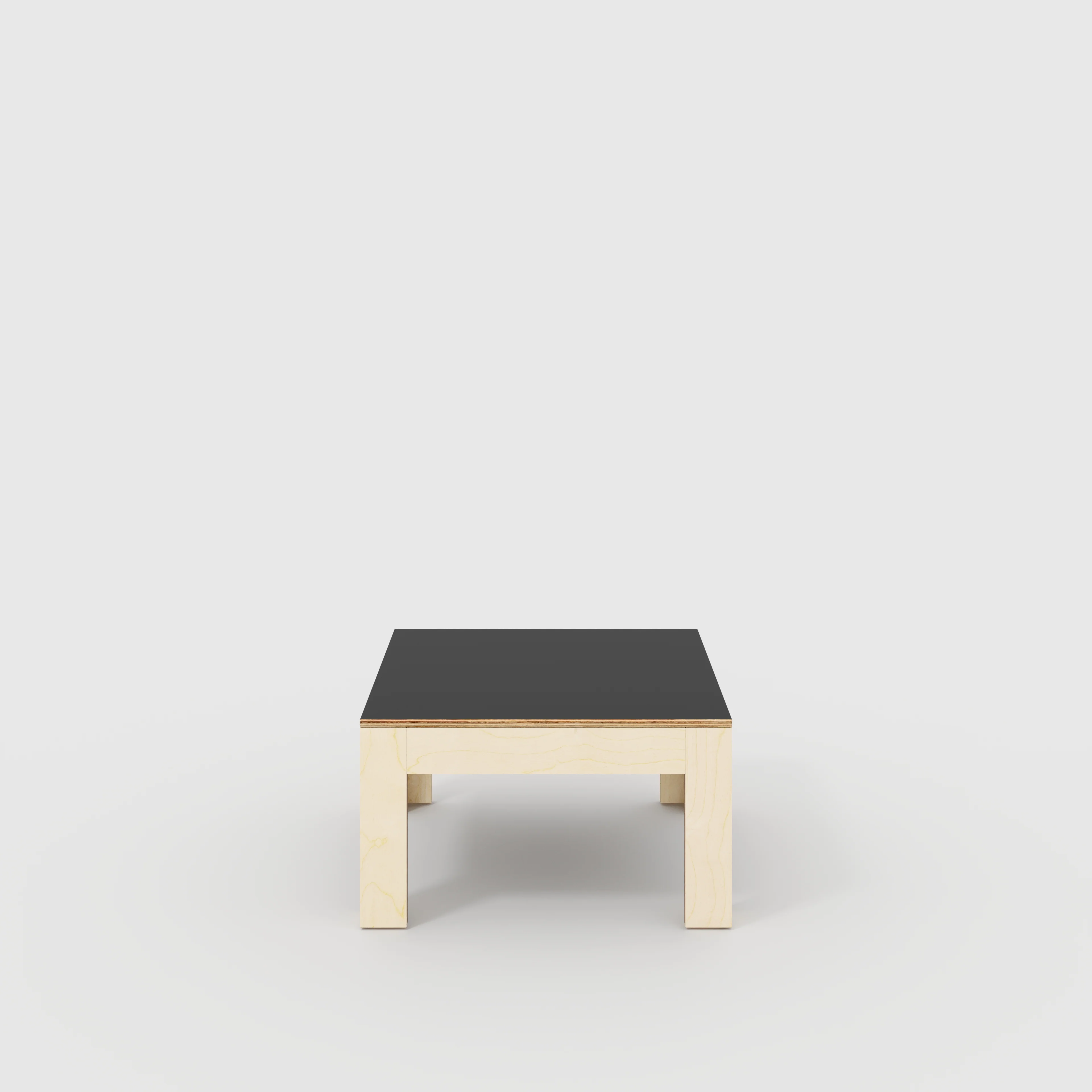 Plywood Coffee Table with Solid Frame - Formica Diamond Black - 800(w) x 800(d) x 450(h)