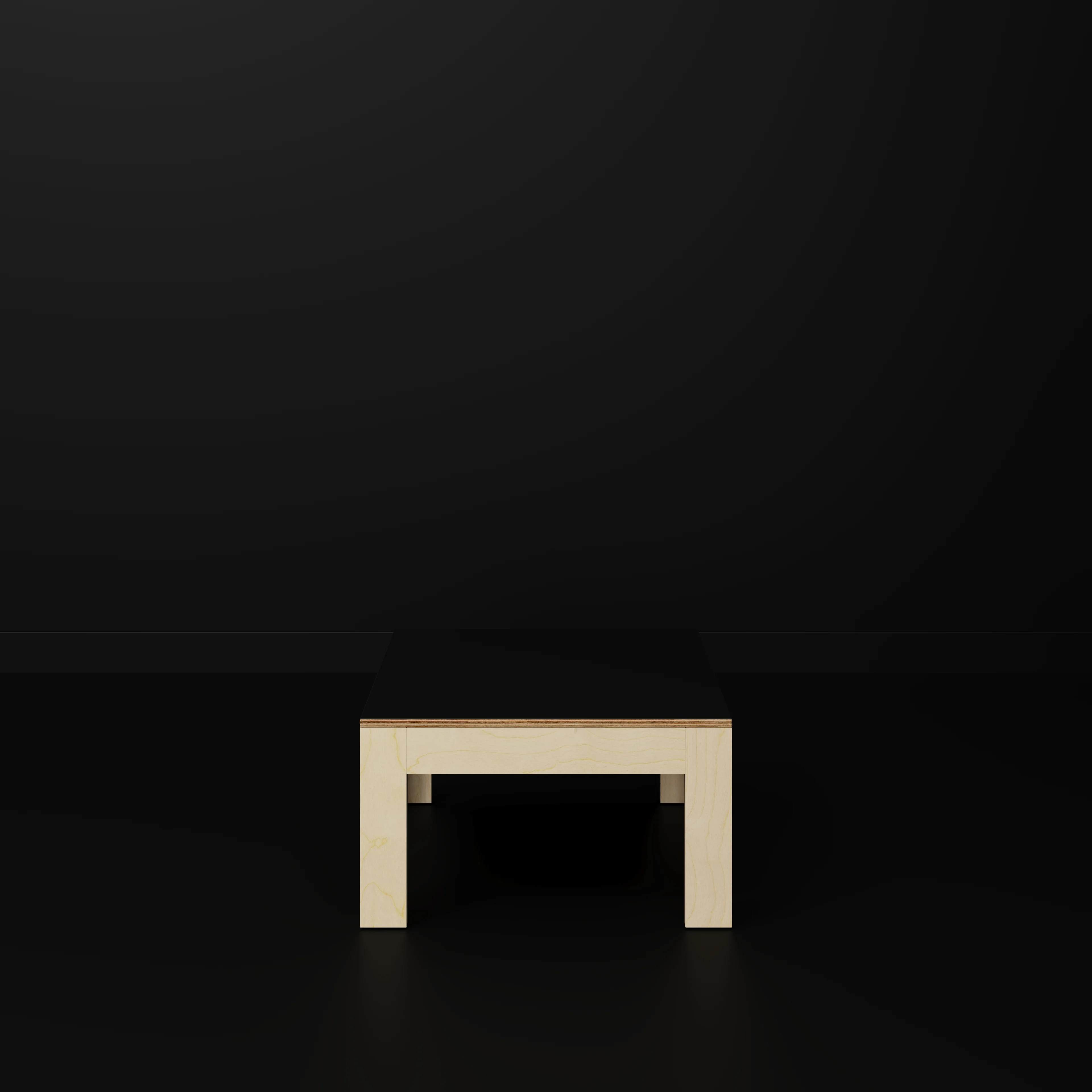 Plywood Coffee Table with Solid Frame - Formica Diamond Black - 800(w) x 800(d) x 450(h) - Image 2