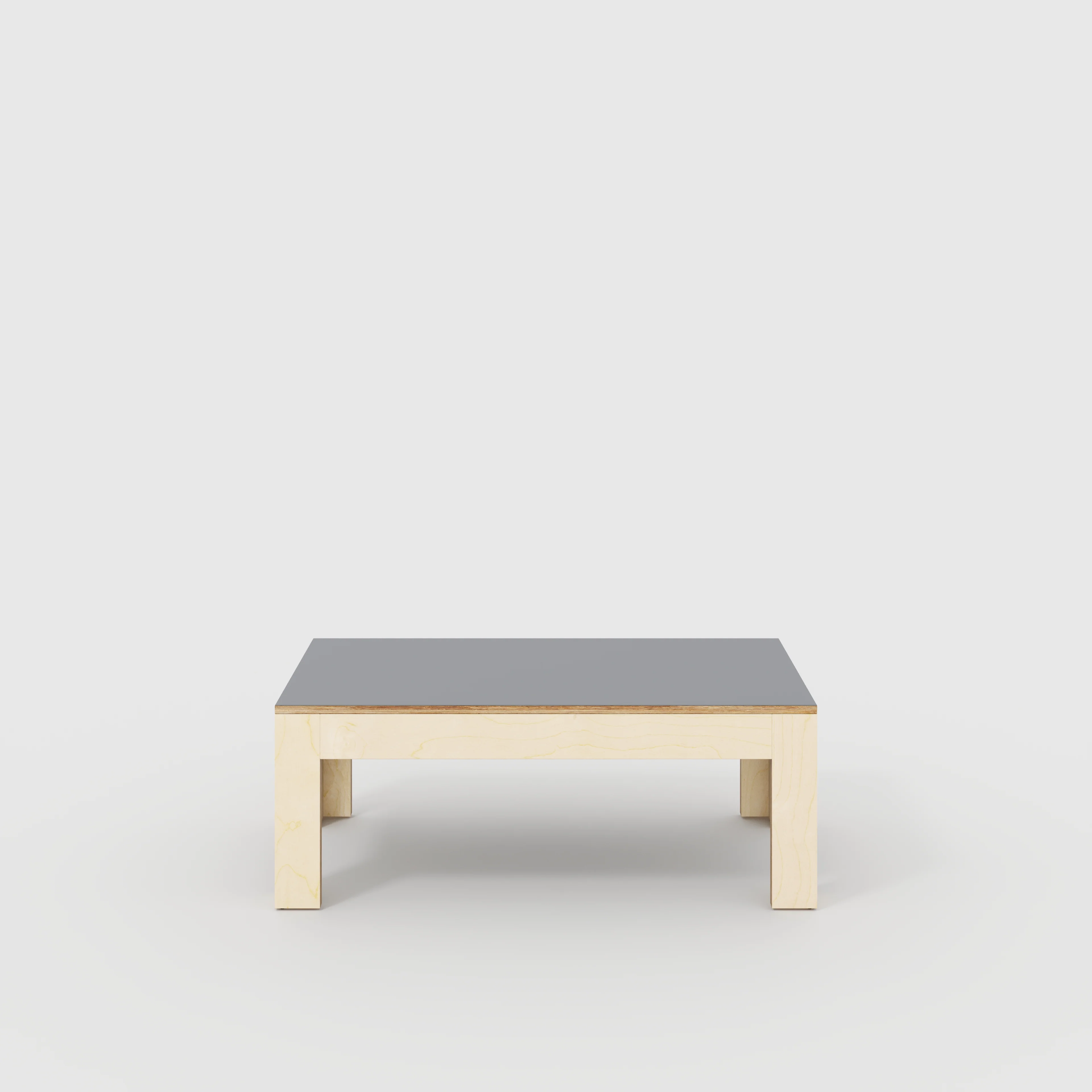 Plywood Coffee Table with Solid Frame - Formica Tornado Grey - 1200(w) x 600(d) x 450(h)