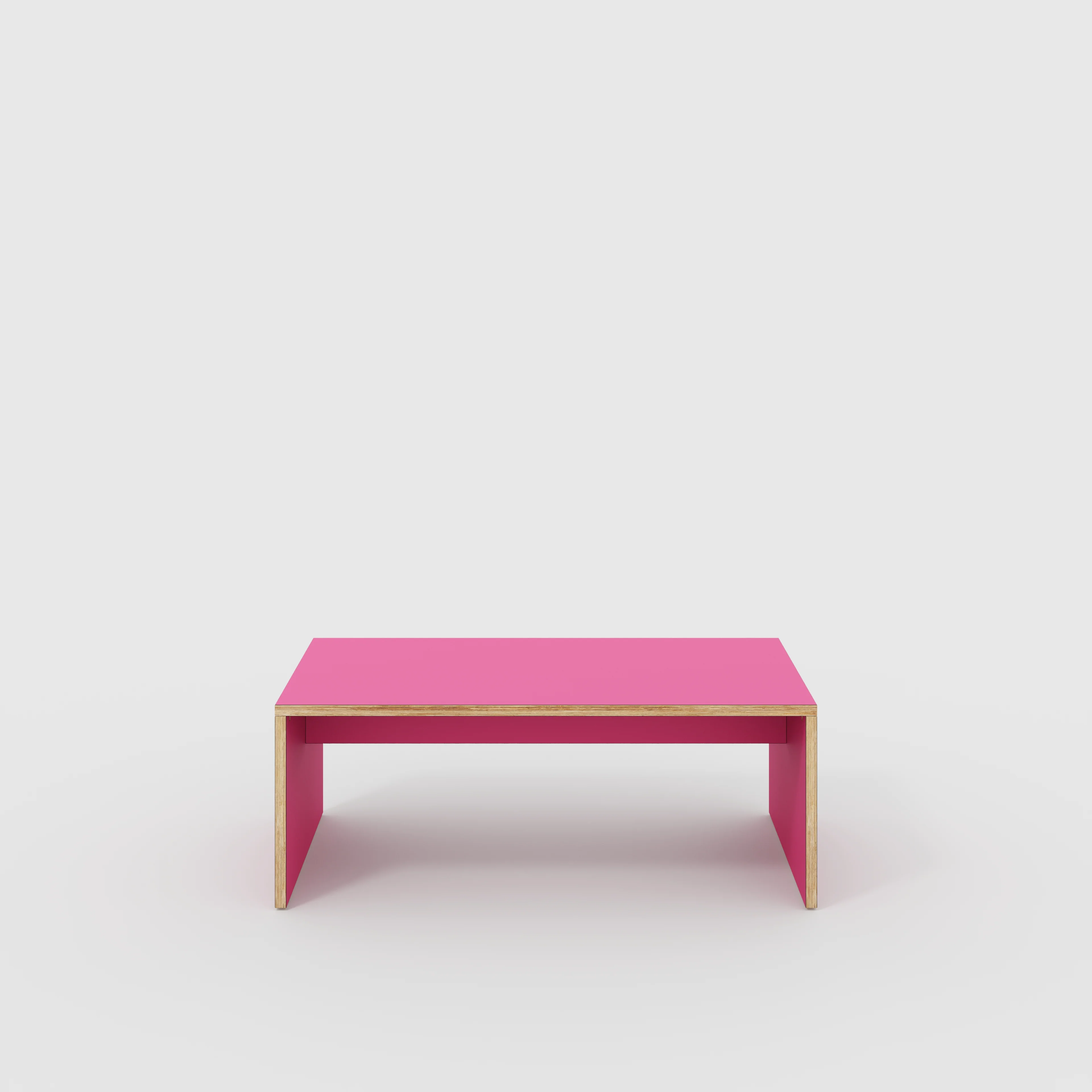 Plywood Coffee Table with Solid Sides - Formica Juicy Pink - 1200(w) x 600(d) x 450(h)