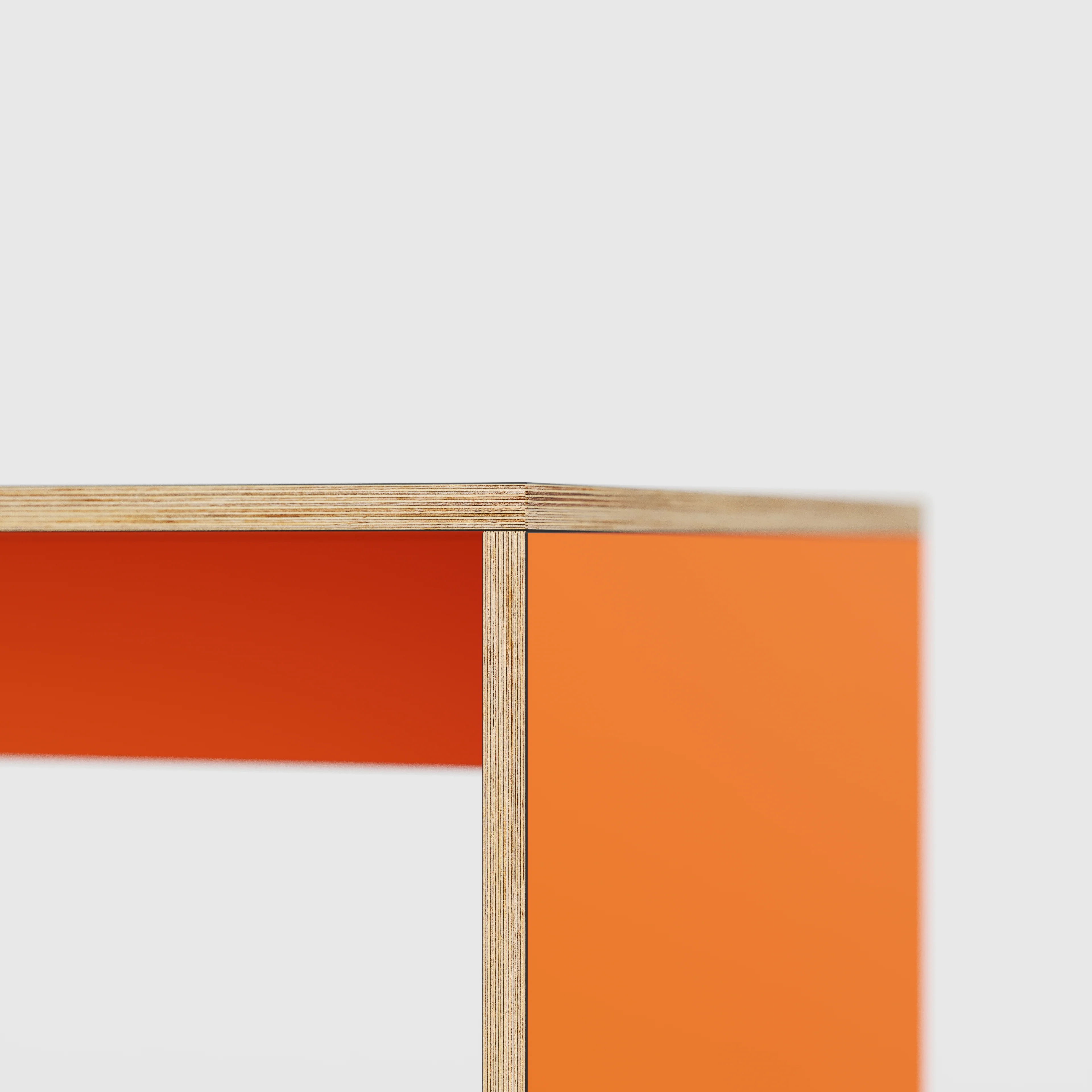 Plywood Coffee Table with Solid Sides - Formica Levante Orange - 800(w) x 800(d) x 450(h) - Image 4