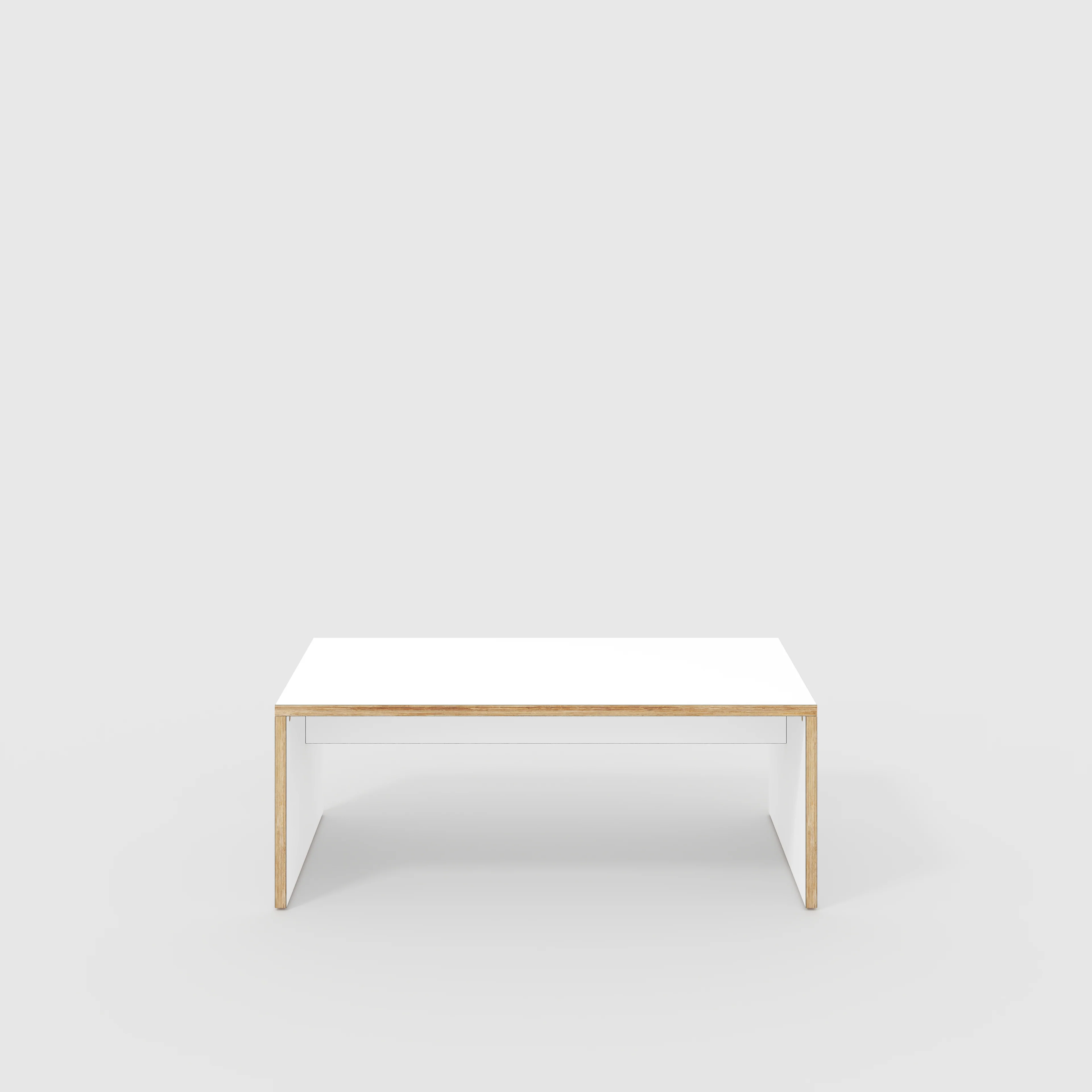 Plywood Coffee Table with Solid Sides - Formica White - 1200(w) x 600(d) x 450(h)