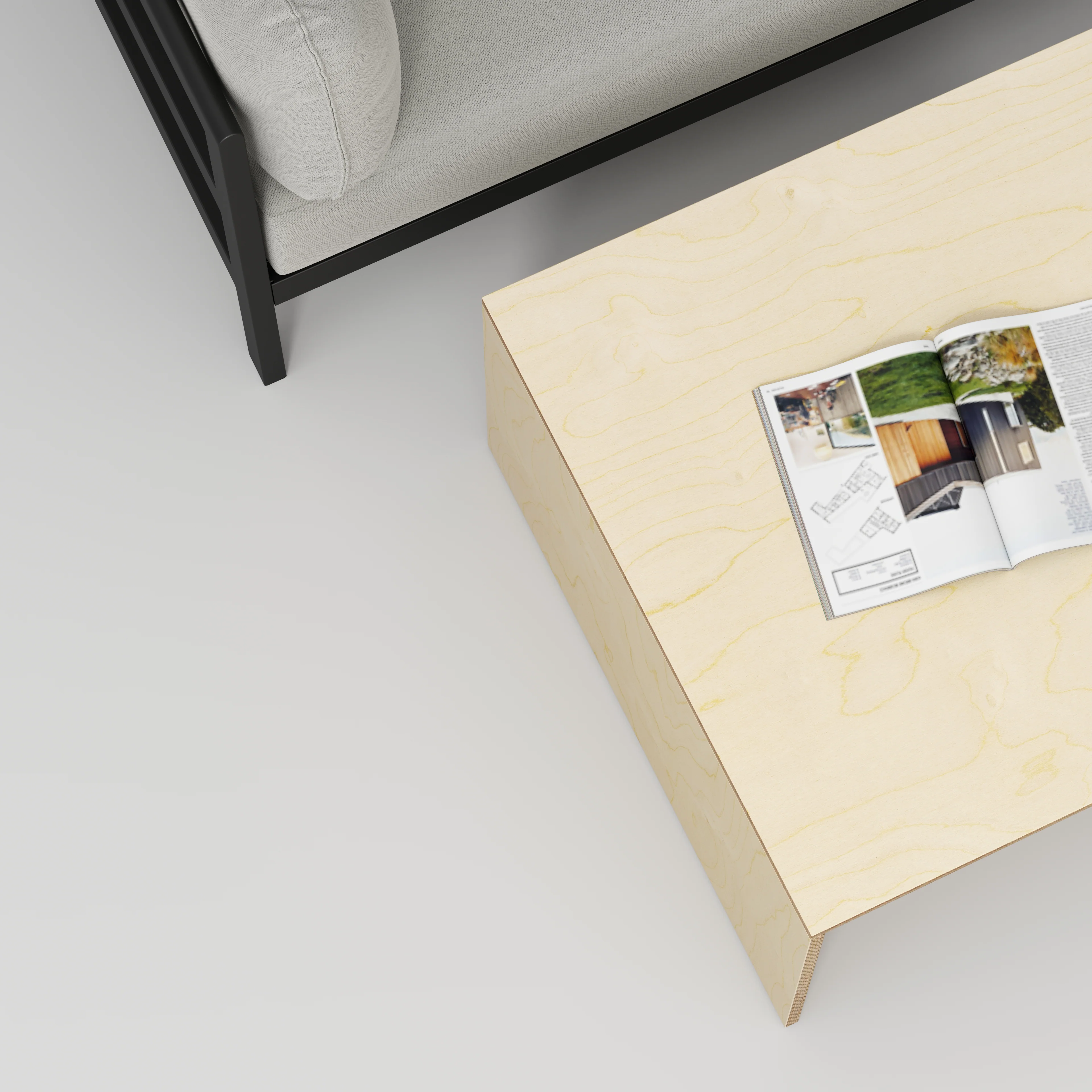 Custom Plywood Coffee Table with Solid Sides - Image 3