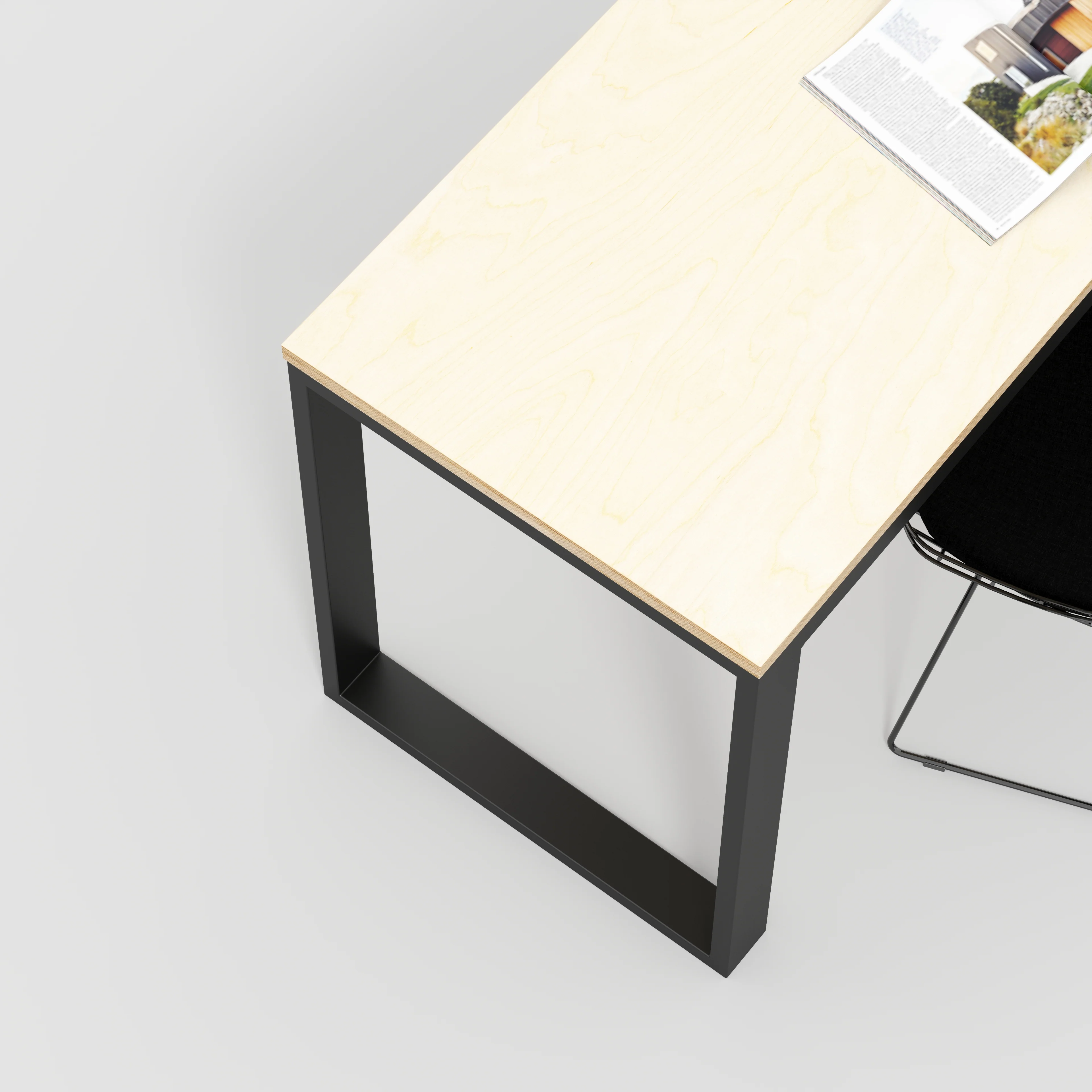 Custom Plywood Desk with Industrial Frame - Image 2