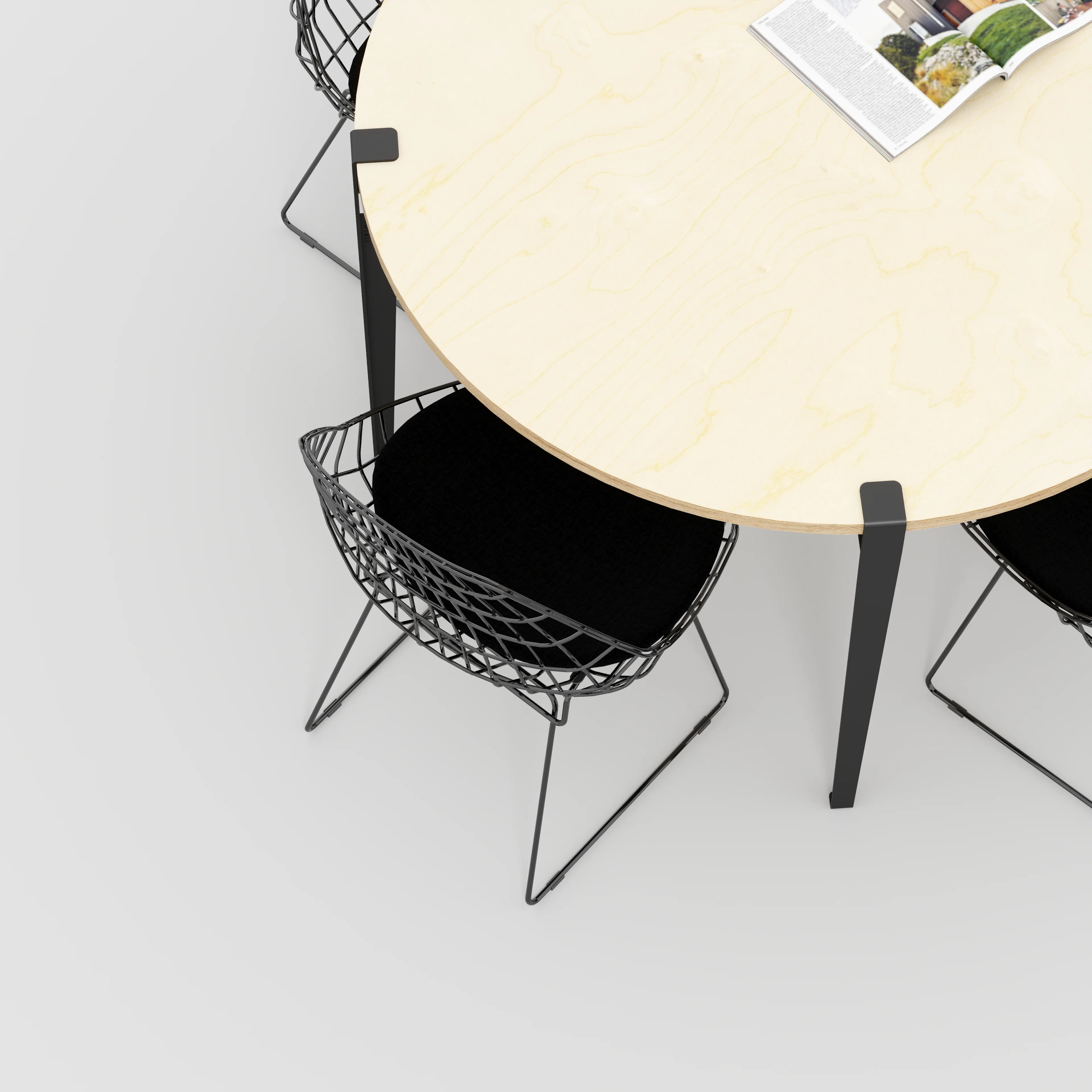 Custom Plywood Round Table with Tiptoe Legs - Image 3