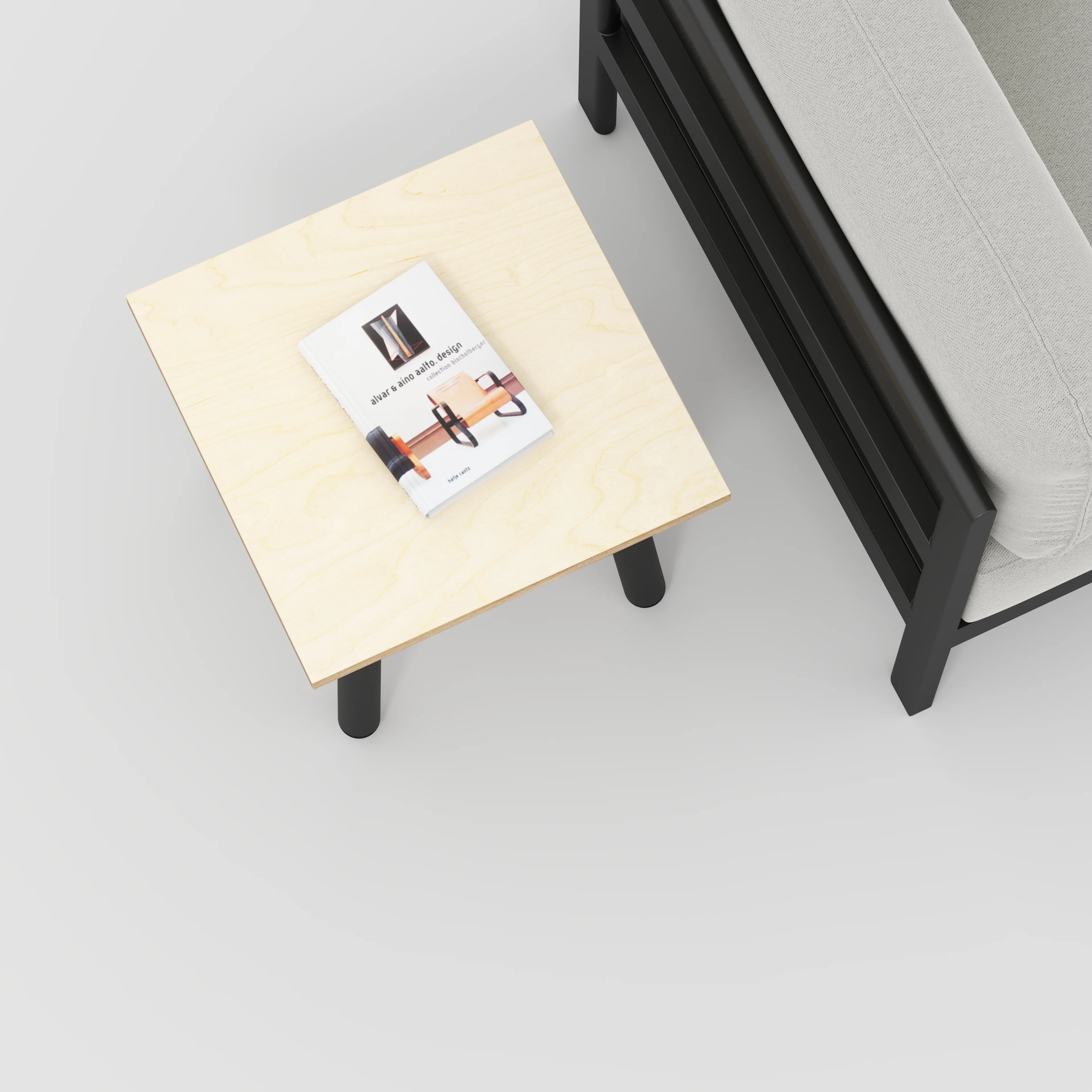 Custom Plywood Side Table with Round Single Pin Legs - Image 3