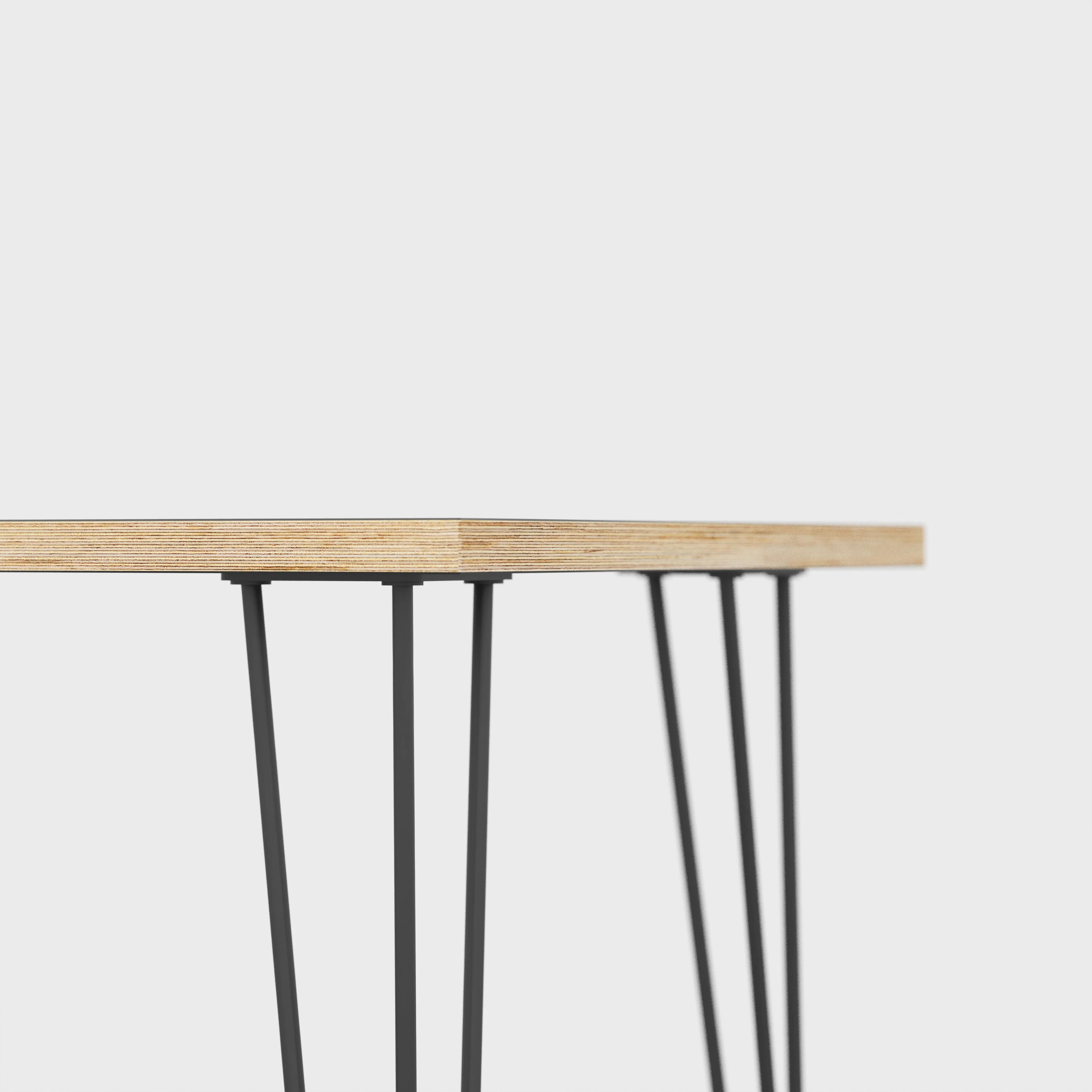 Plywood Desk with Black Hairpin Legs - Formica White - 1200(w) x 600(d) x 735(h) - Image 4