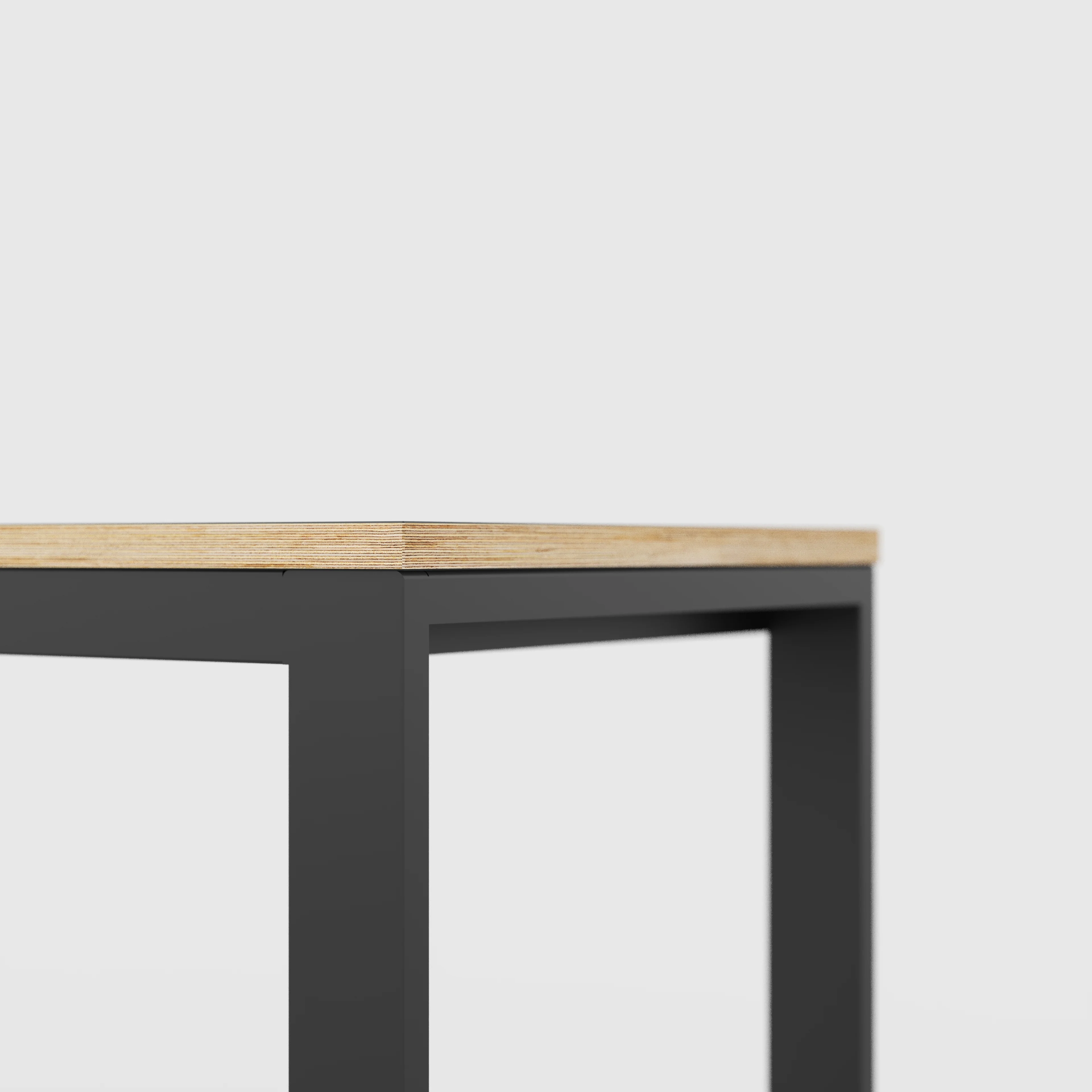 Plywood Desk with Black Industrial Frame - Formica Diamond Black - 1500(w) x 585(d) x 735(h) - Image 4