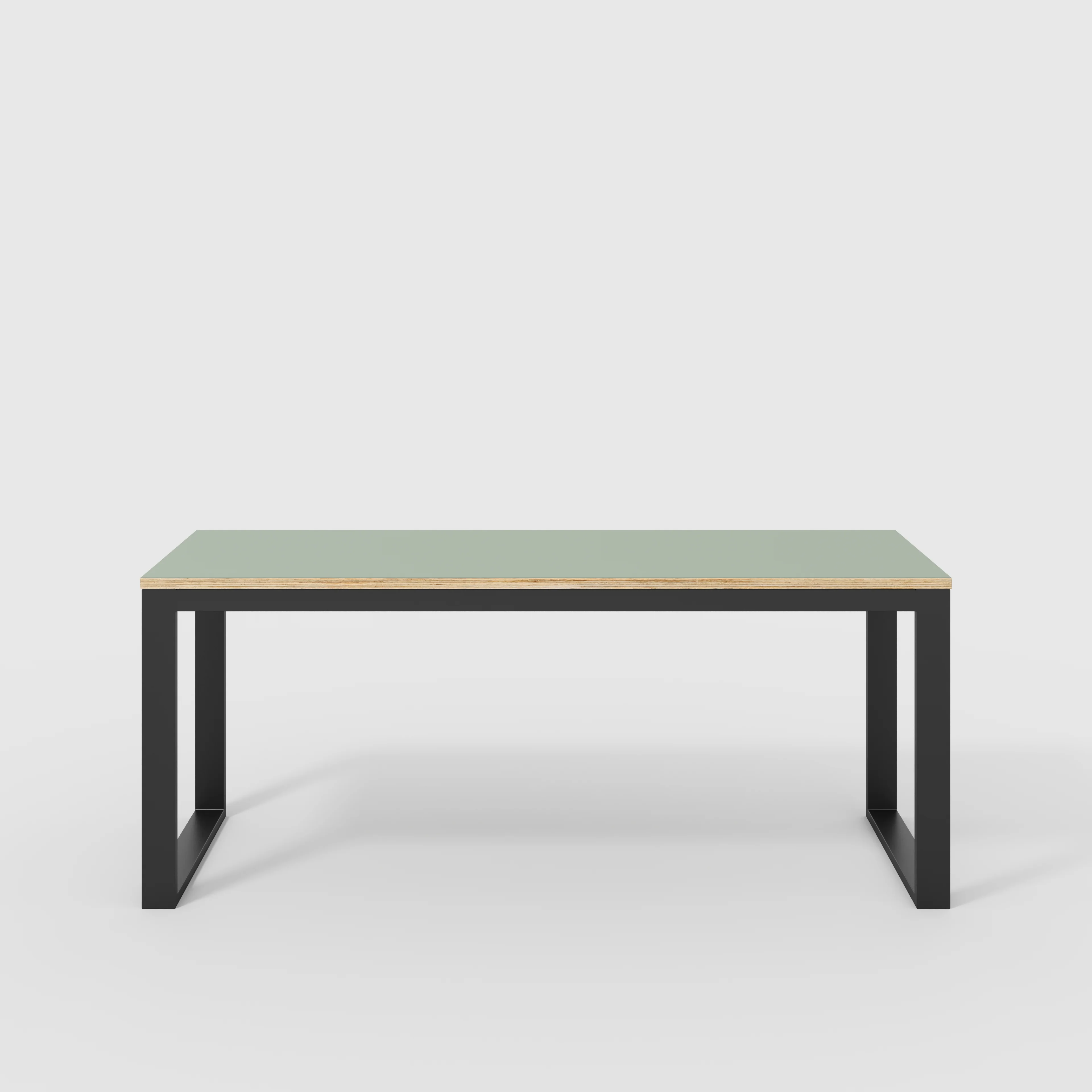 Plywood Desk with Black Industrial Frame - Formica Green Slate - 1800(w) x 585(d) x 735(h)