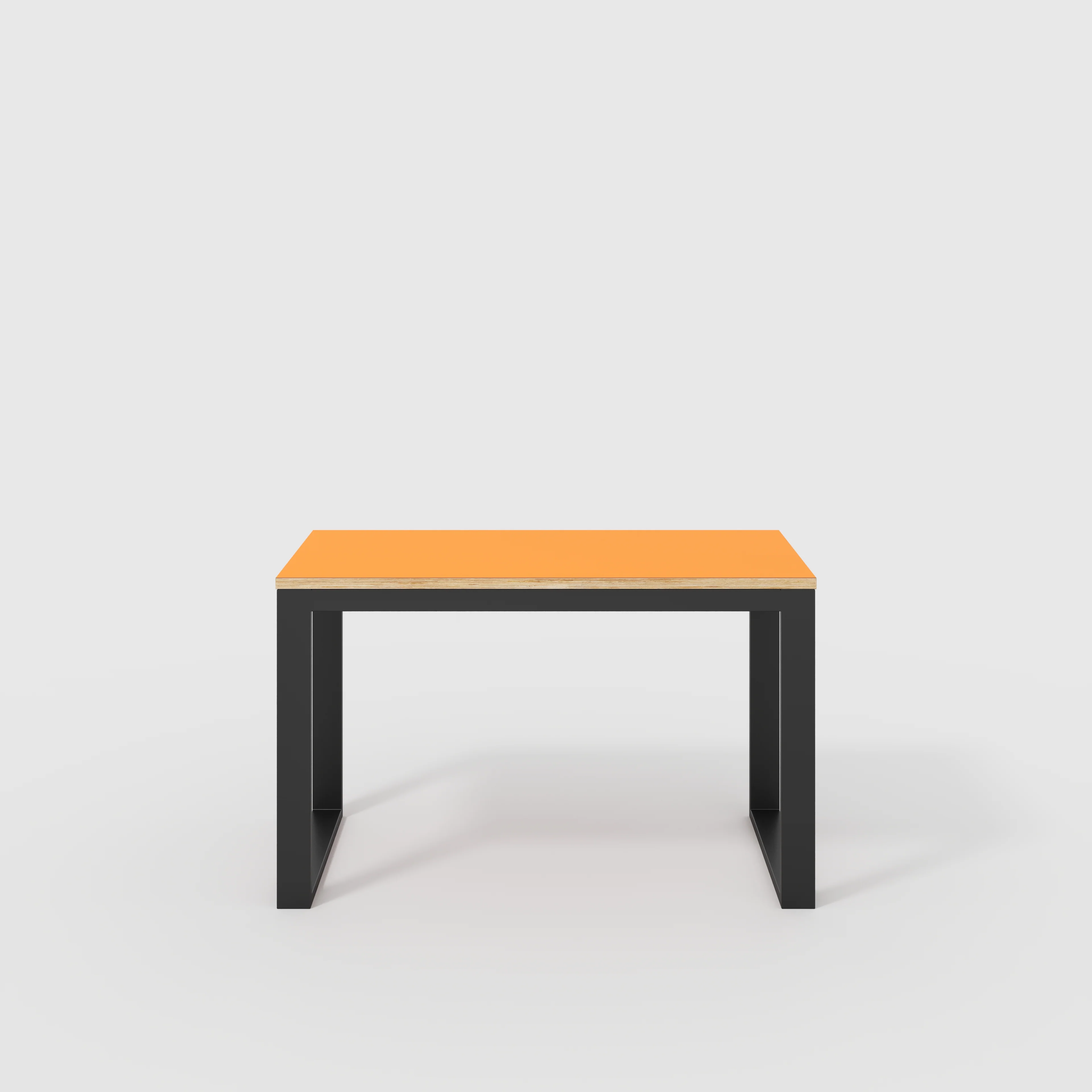 Plywood Desk with Black Industrial Frame - Formica Levante Orange - 1200(w) x 585(d) x 735(h)