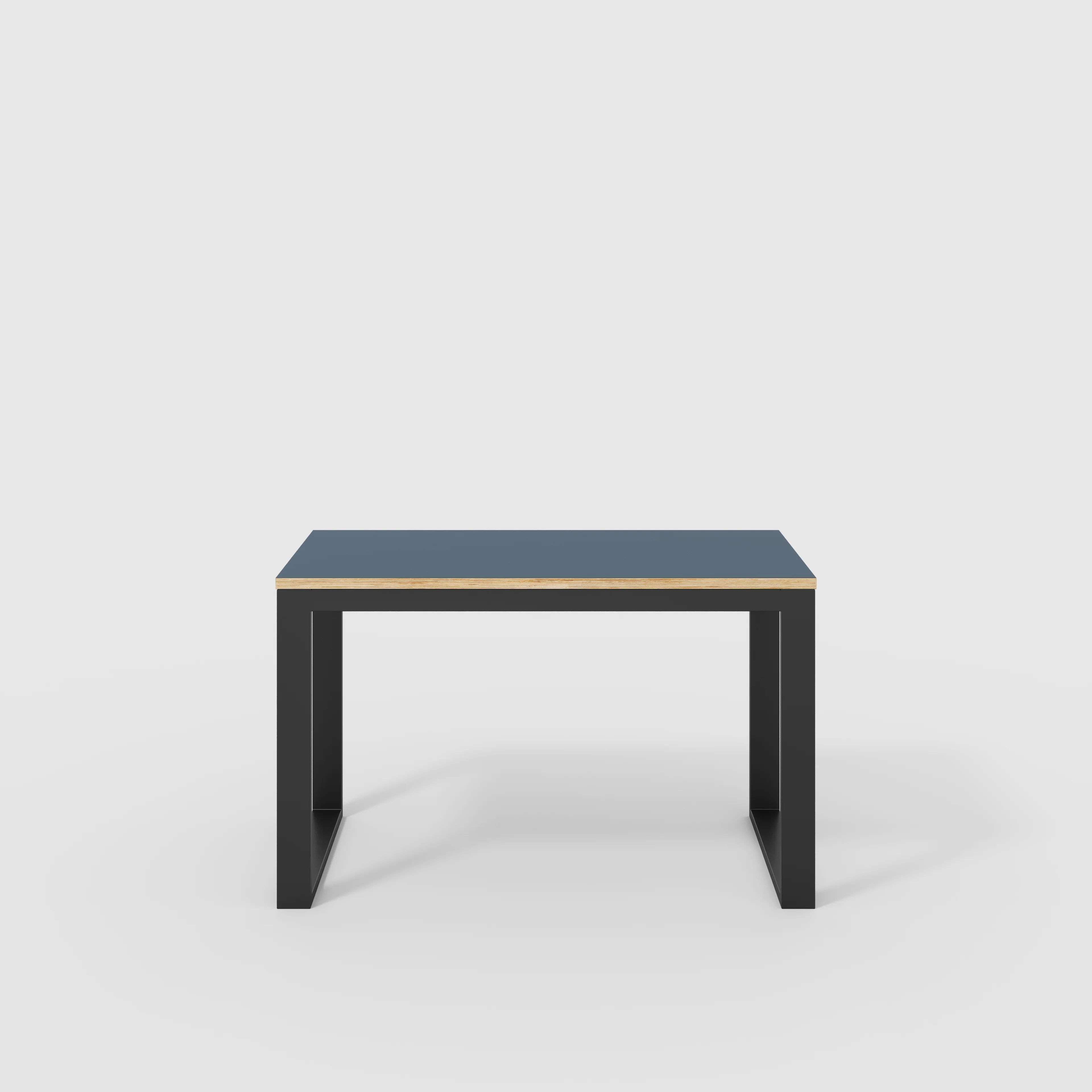 Plywood Desk with Black Industrial Frame - Formica Night Sea Blue - 1200(w) x 585(d) x 735(h)