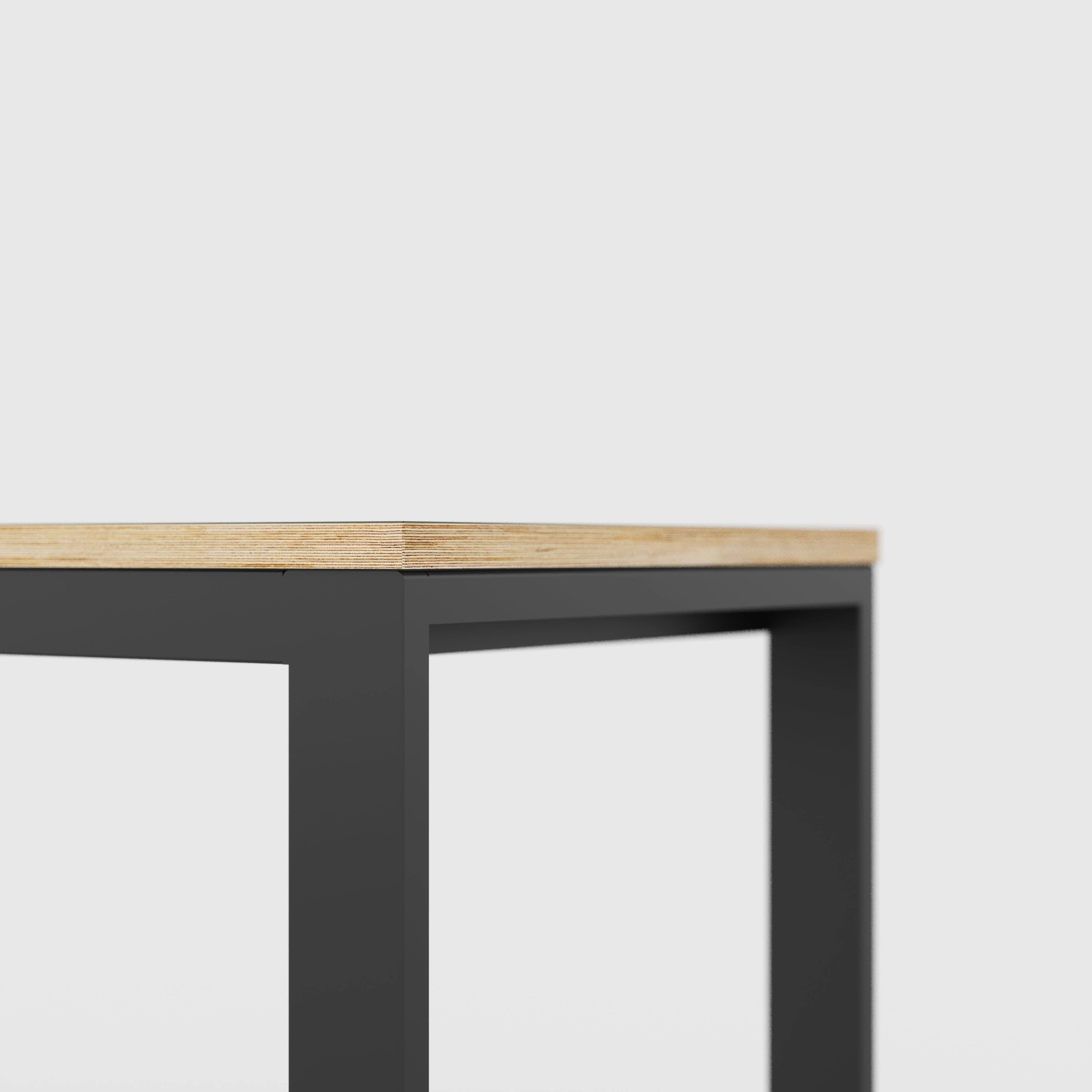 Plywood Desk with Black Industrial Frame - Formica Tornado Grey - 2400(w) x 585(d) x 735(h) - Image 4