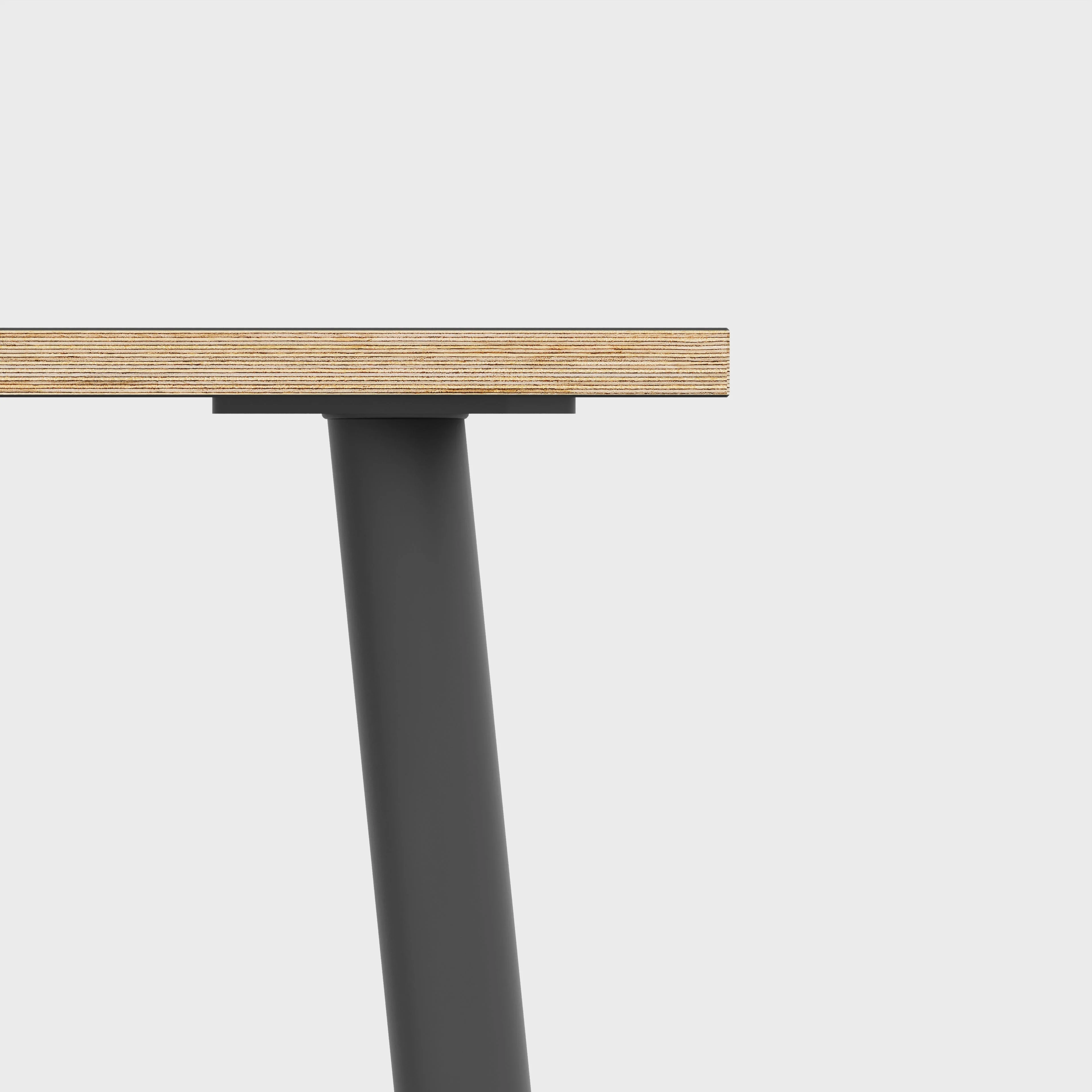 Plywood Desk with Black Round Single Pin Legs - Formica Night Sea Blue - 1200(w) x 600(d) x 735(h) - Image 4