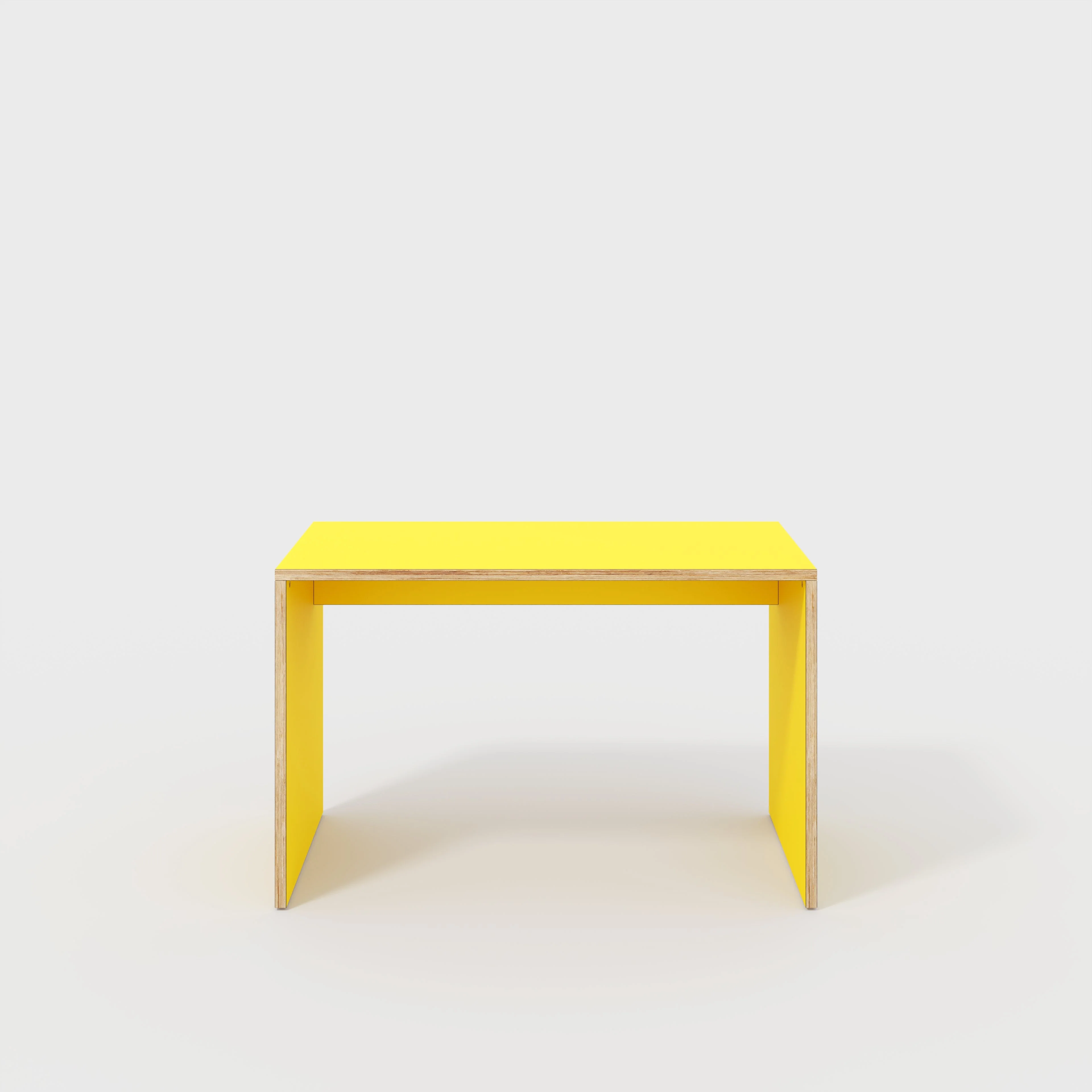 Plywood Desk with Solid Sides - Formica Chrome Yellow - 1200(w) x 600(d) x 750(h)