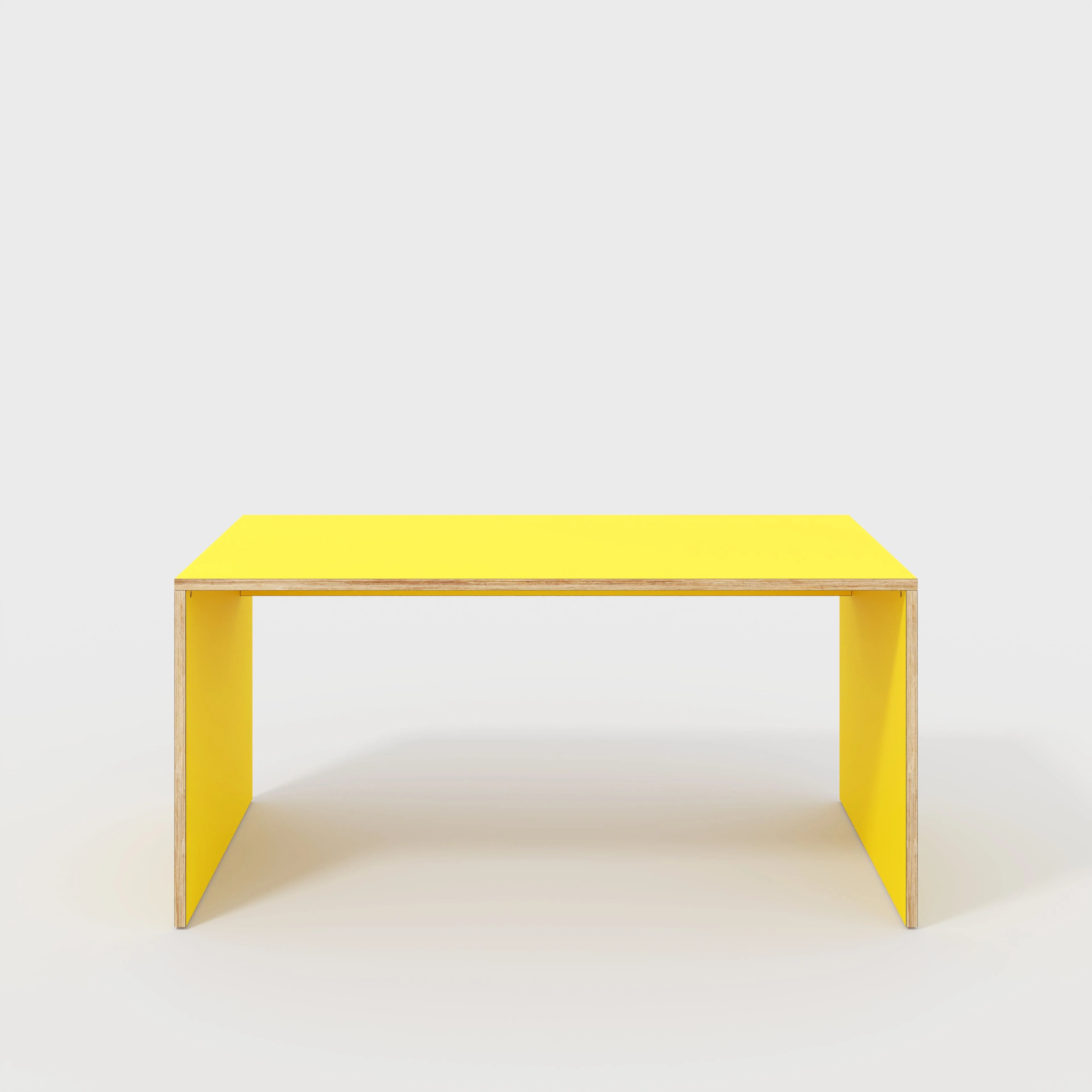 Plywood Desk with Solid Sides - Formica Chrome Yellow - 1600(w) x 800(d) x 750(h)