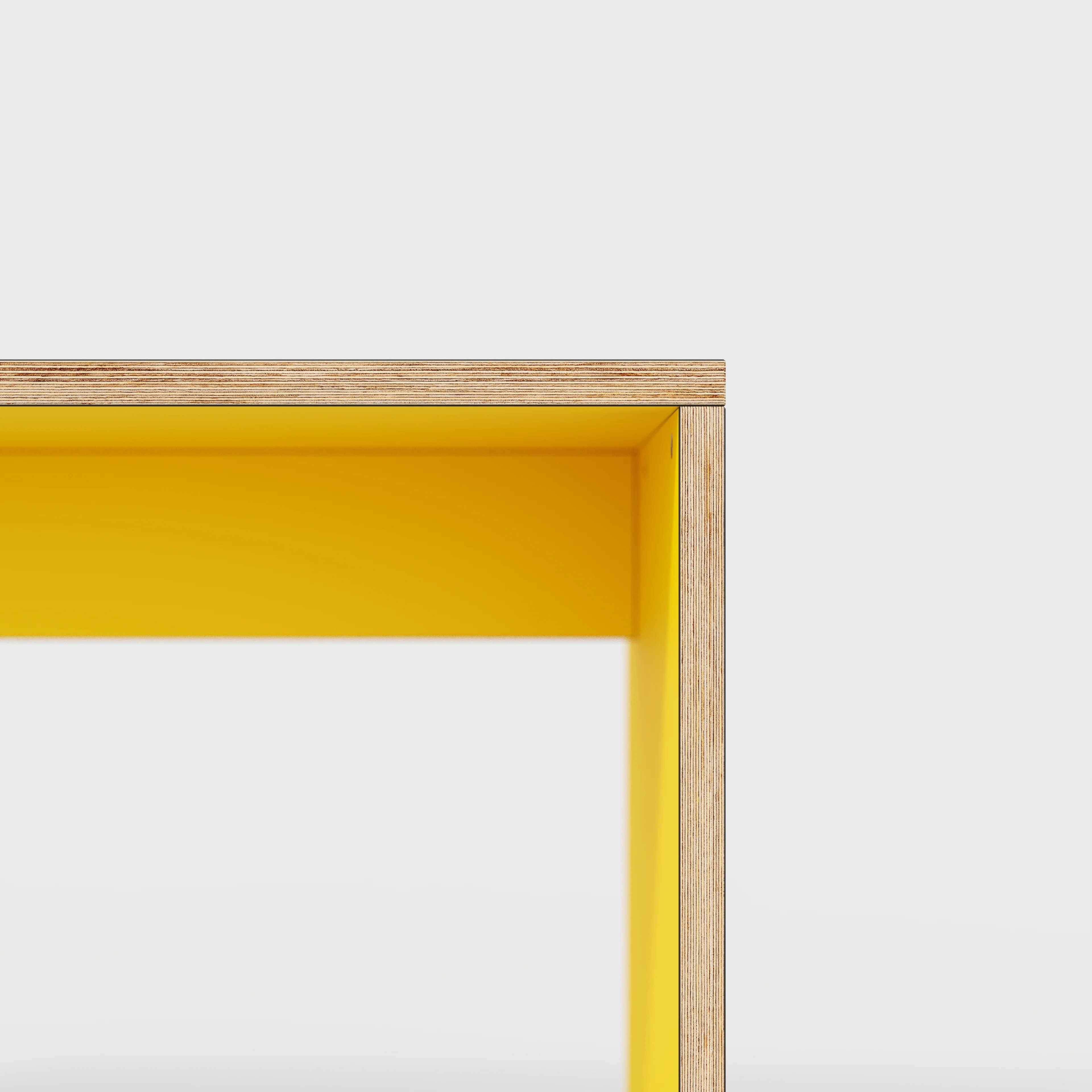 Plywood Desk with Solid Sides - Formica Chrome Yellow - 1600(w) x 800(d) x 750(h) - Image 4