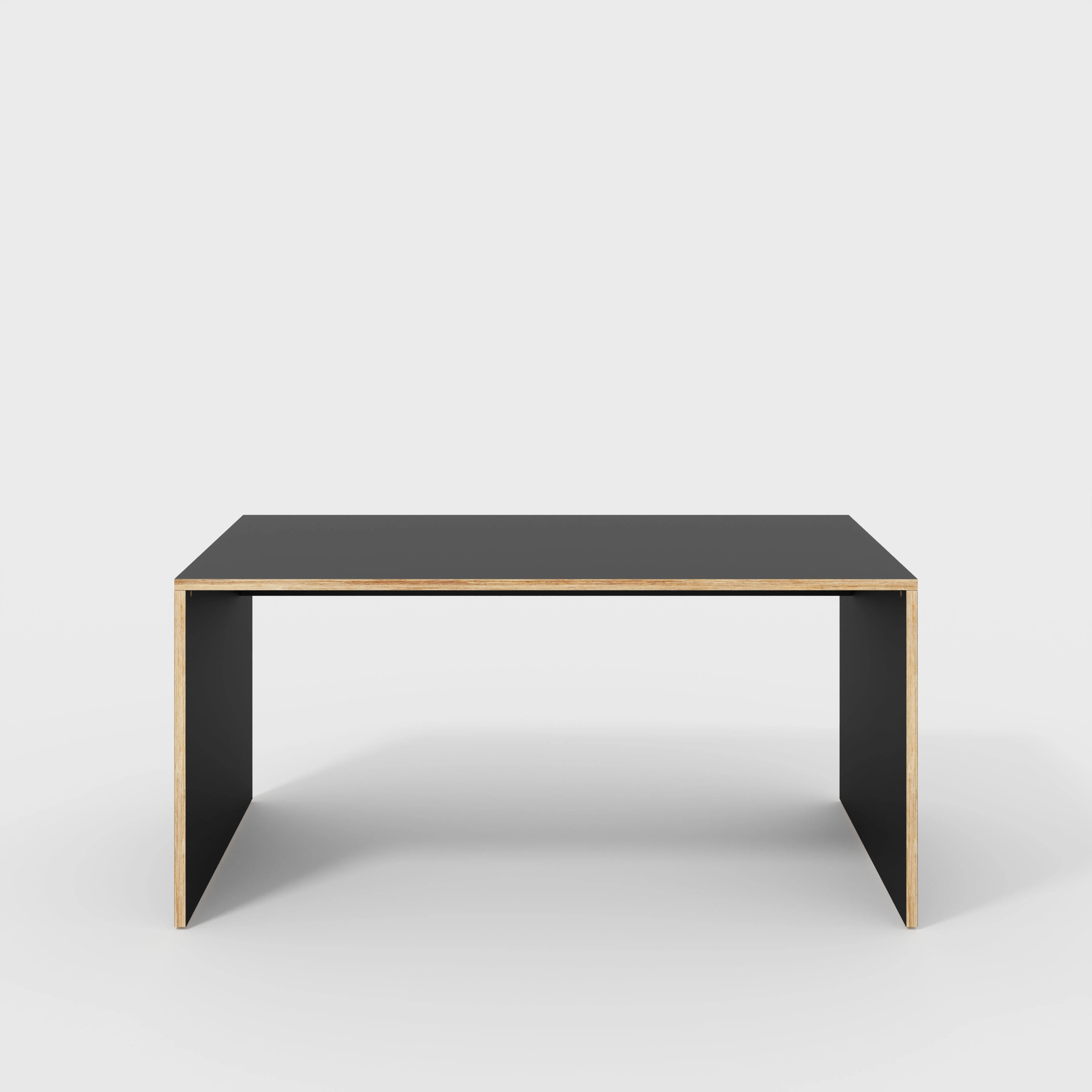 Plywood Desk with Solid Sides - Formica Diamond Black - 1600(w) x 800(d) x 750(h)
