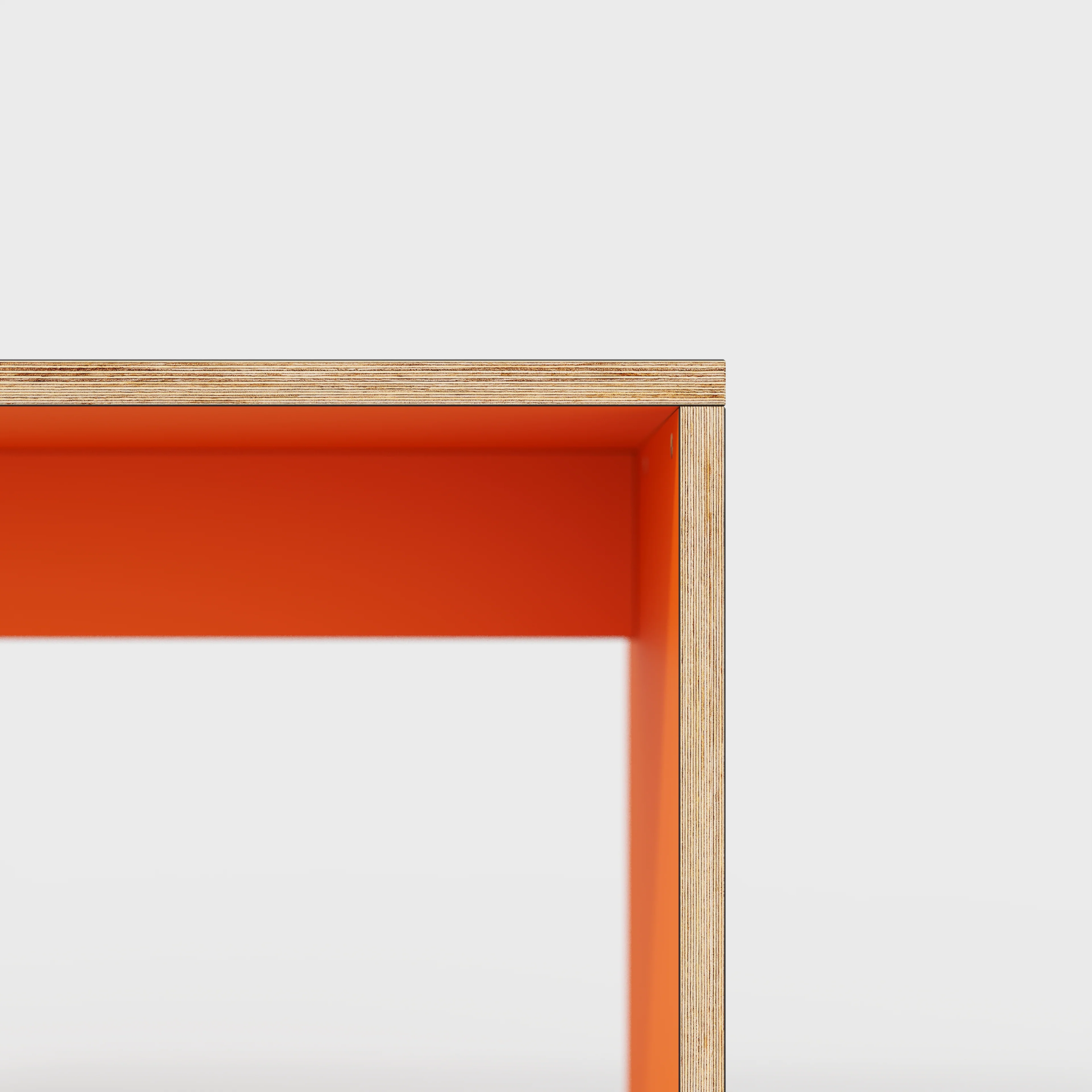 Plywood Desk with Solid Sides - Formica Levante Orange - 1600(w) x 800(d) x 750(h) - Image 4