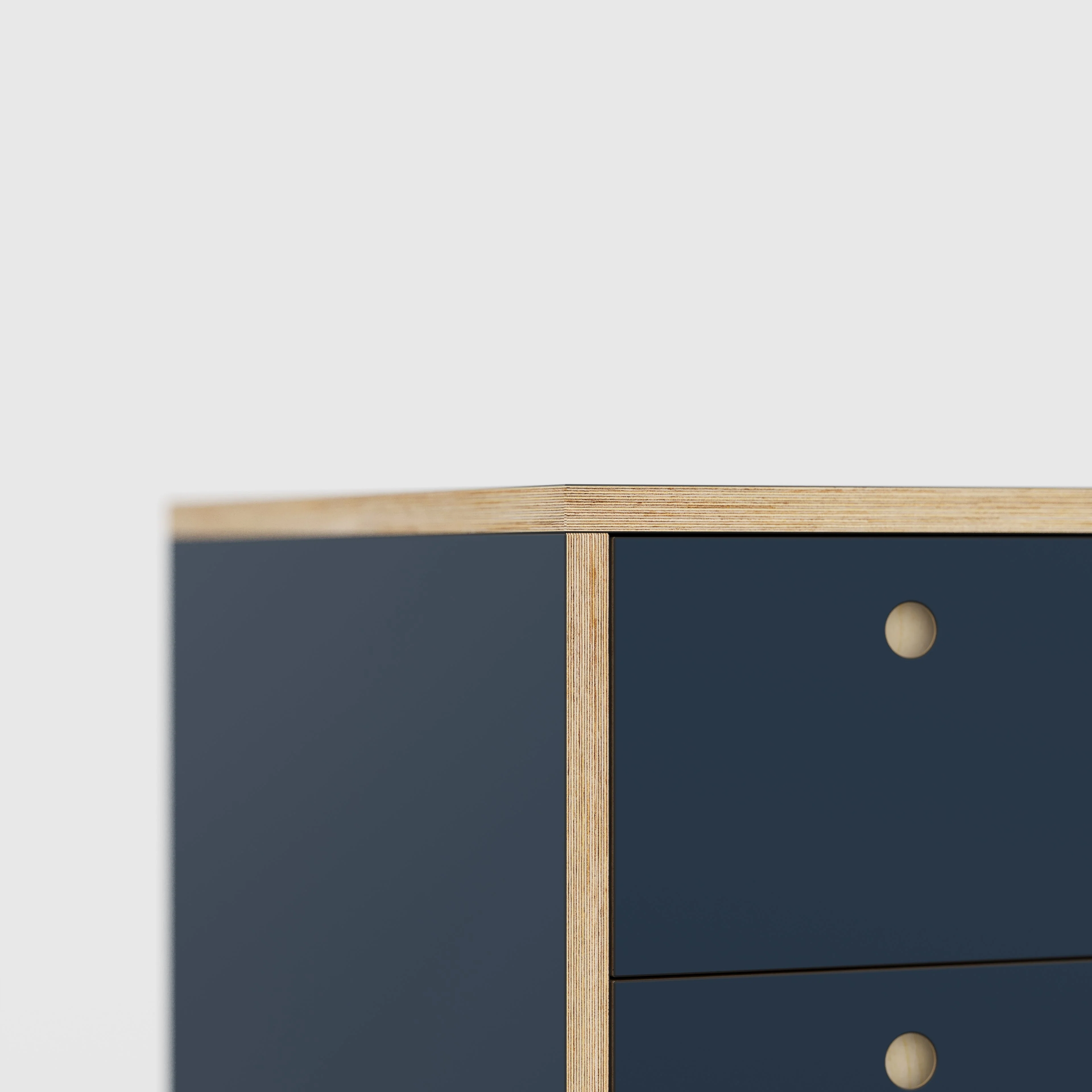 Plywood Desk with Storage Type 1 LH - Drawers - Formica Night Sea Blue - 2000(w) x 800(d) x 750(h) - Image 4