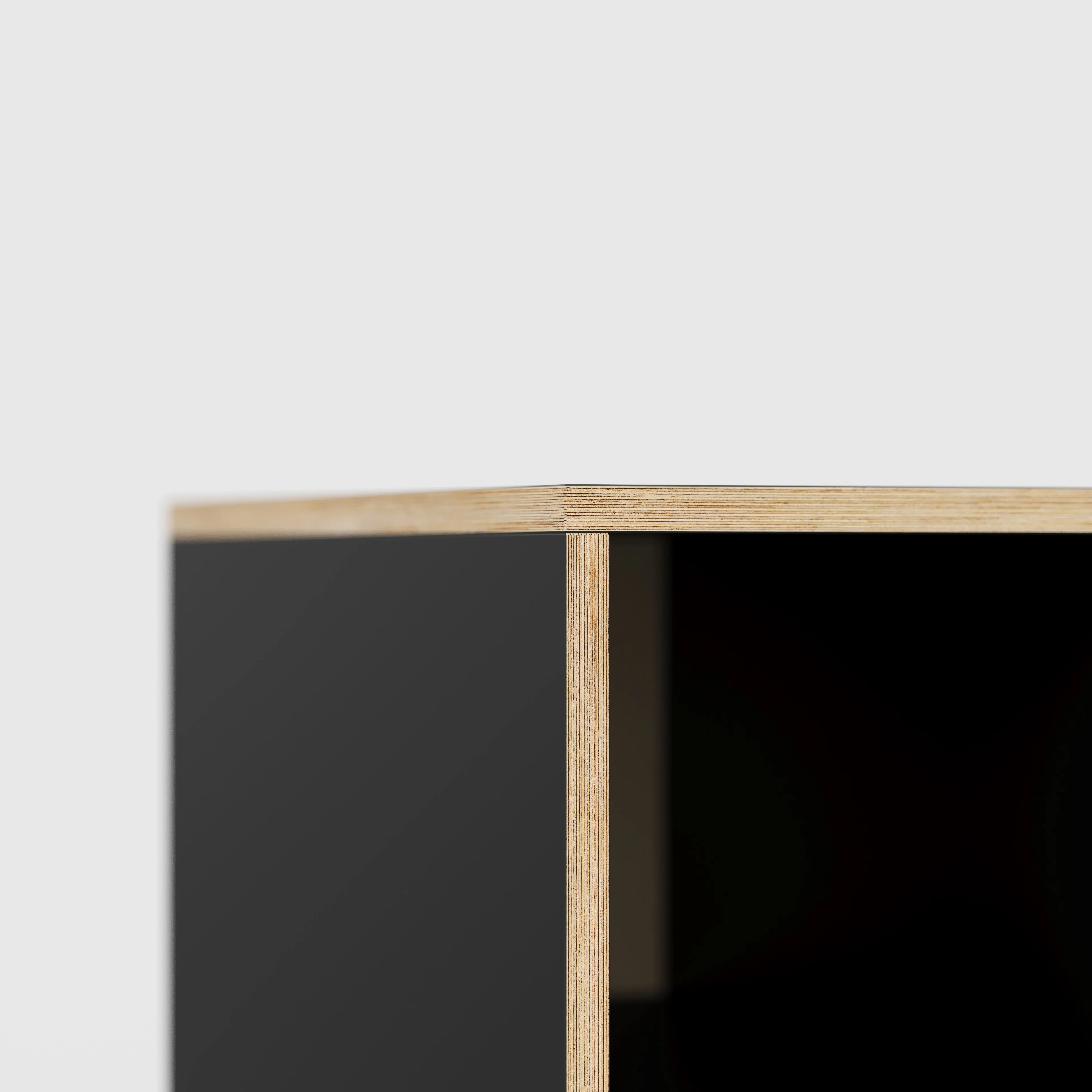 Plywood Desk with Storage Type 1 LH - Open Shelves - Formica Diamond Black - 2000(w) x 800(d) x 750(h) - Image 4