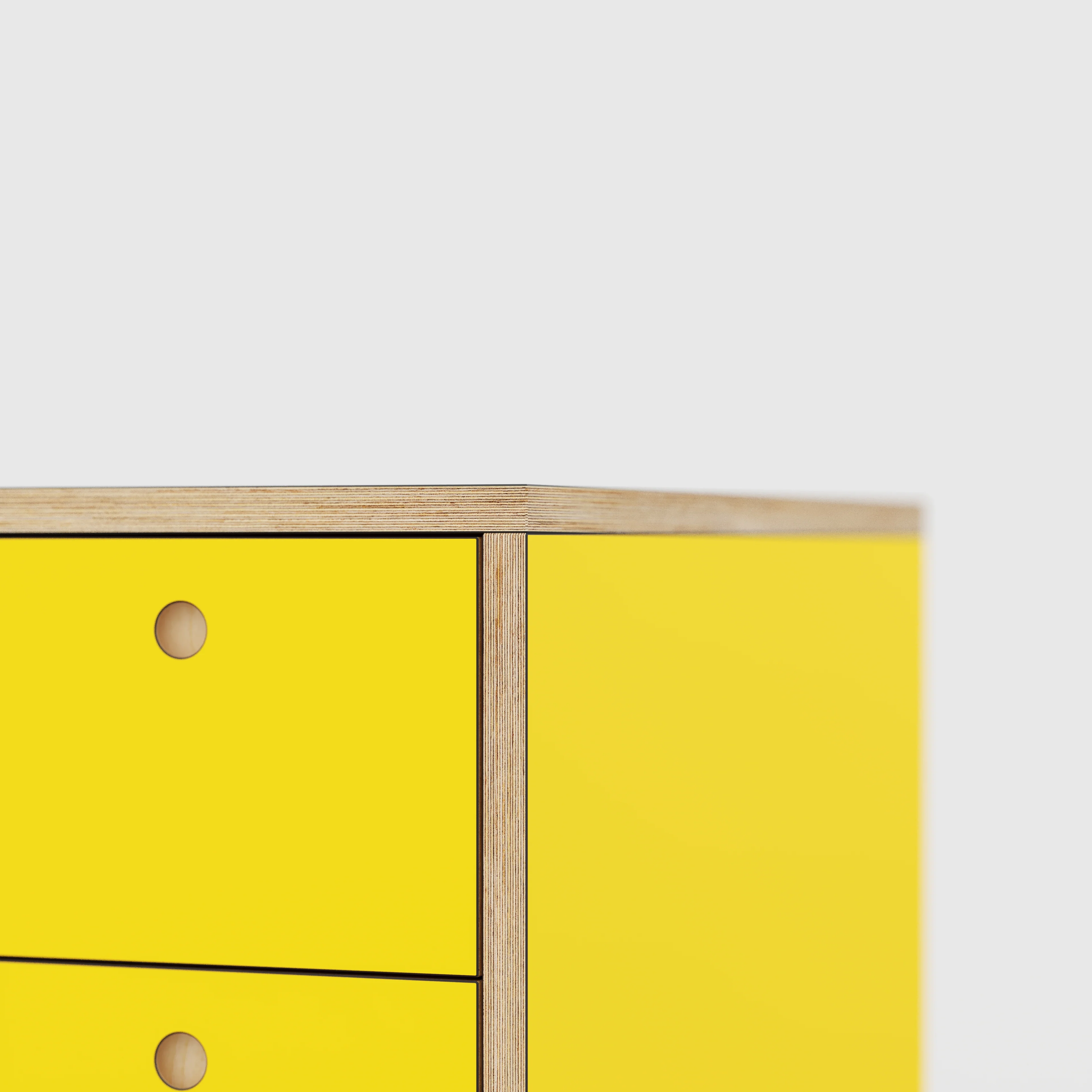 Plywood Desk with Storage Type 1 RH - Drawers - Formica Chrome Yellow - 1600(w) x 800(d) x 750(h) - Image 4