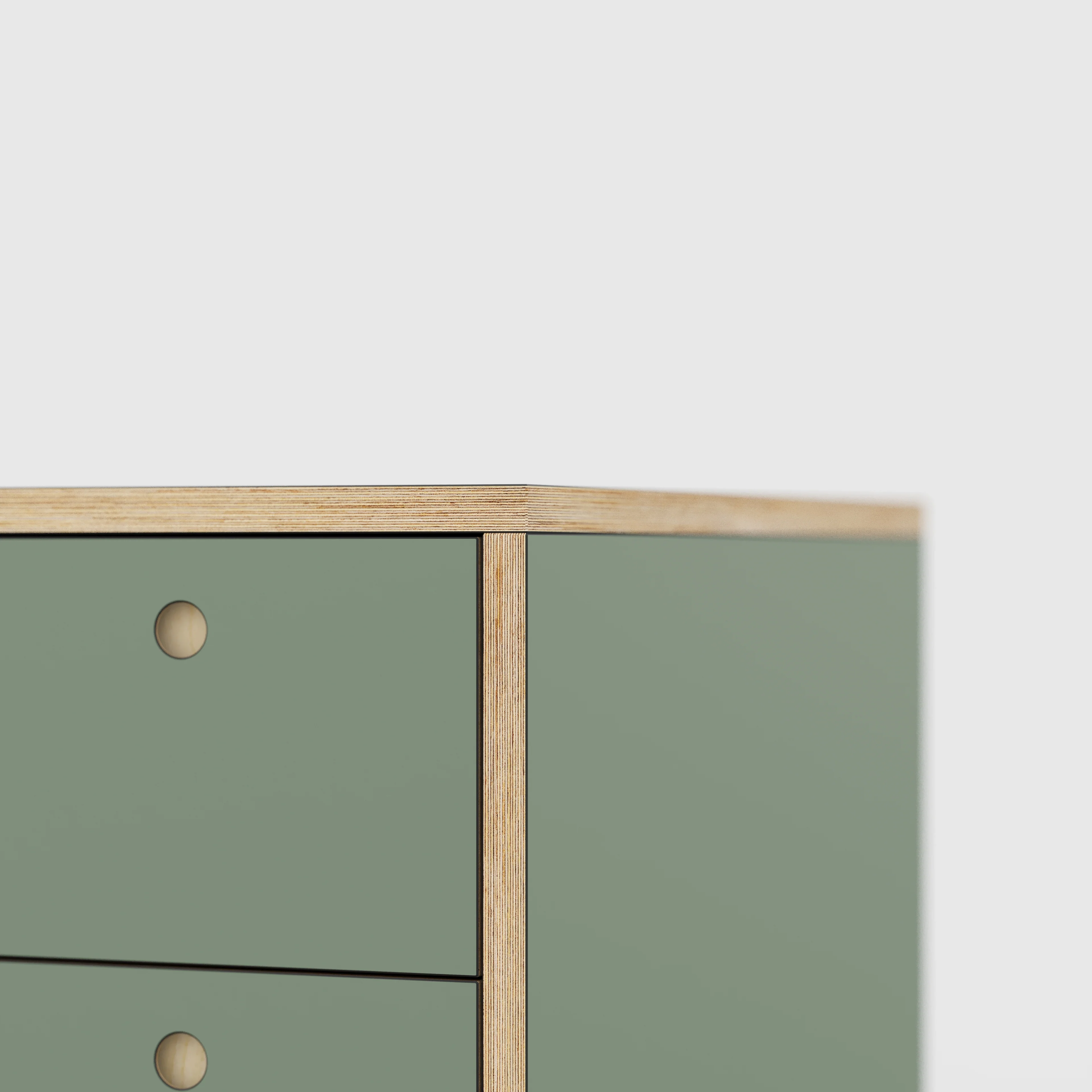 Plywood Desk with Storage Type 1 RH - Drawers - Formica Green Slate - 1600(w) x 800(d) x 750(h) - Image 4