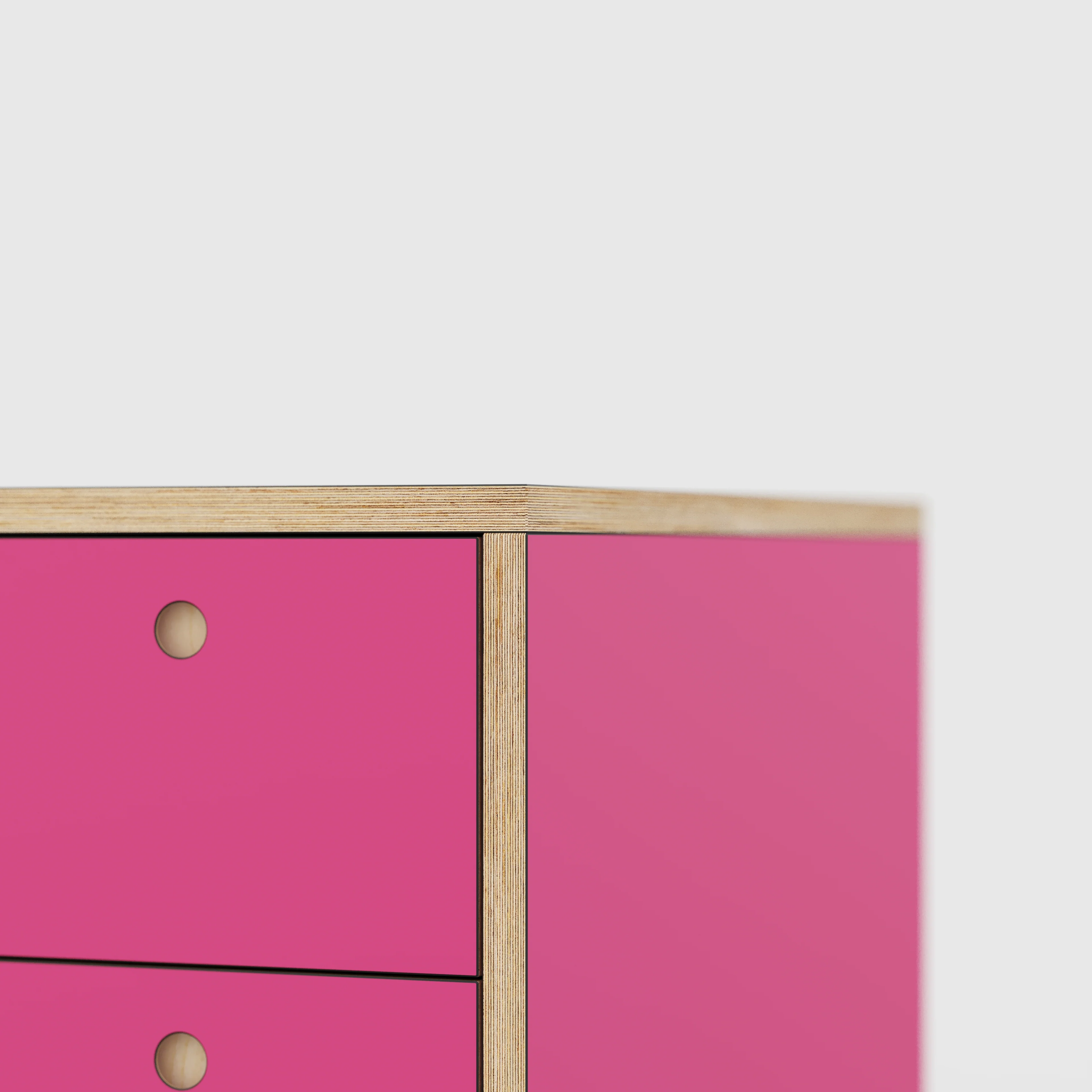 Plywood Desk with Storage Type 1 RH - Drawers - Formica Juicy Pink - 1600(w) x 800(d) x 750(h) - Image 4