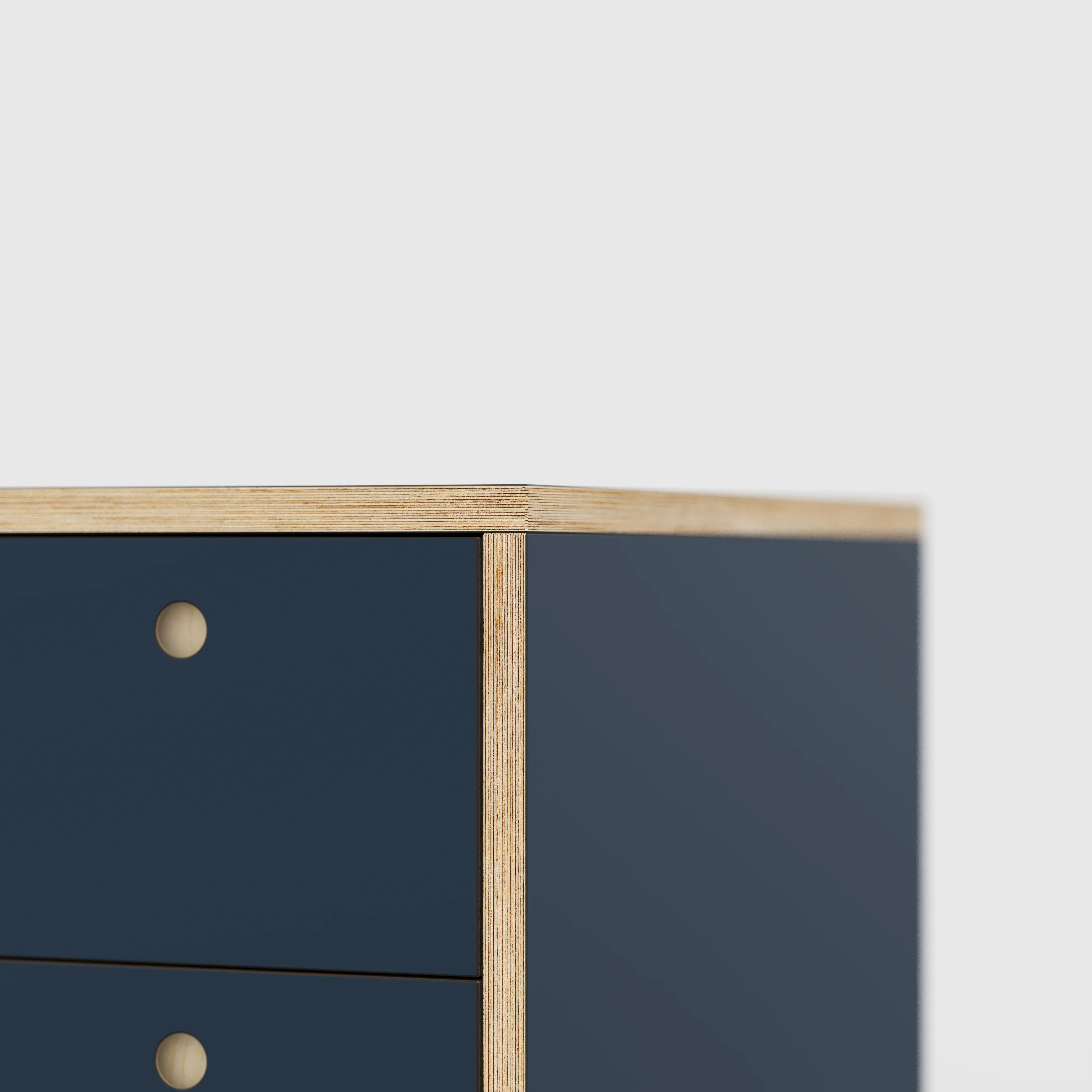 Plywood Desk with Storage Type 1 RH - Drawers - Formica Night Sea Blue - 2000(w) x 800(d) x 750(h) - Image 4
