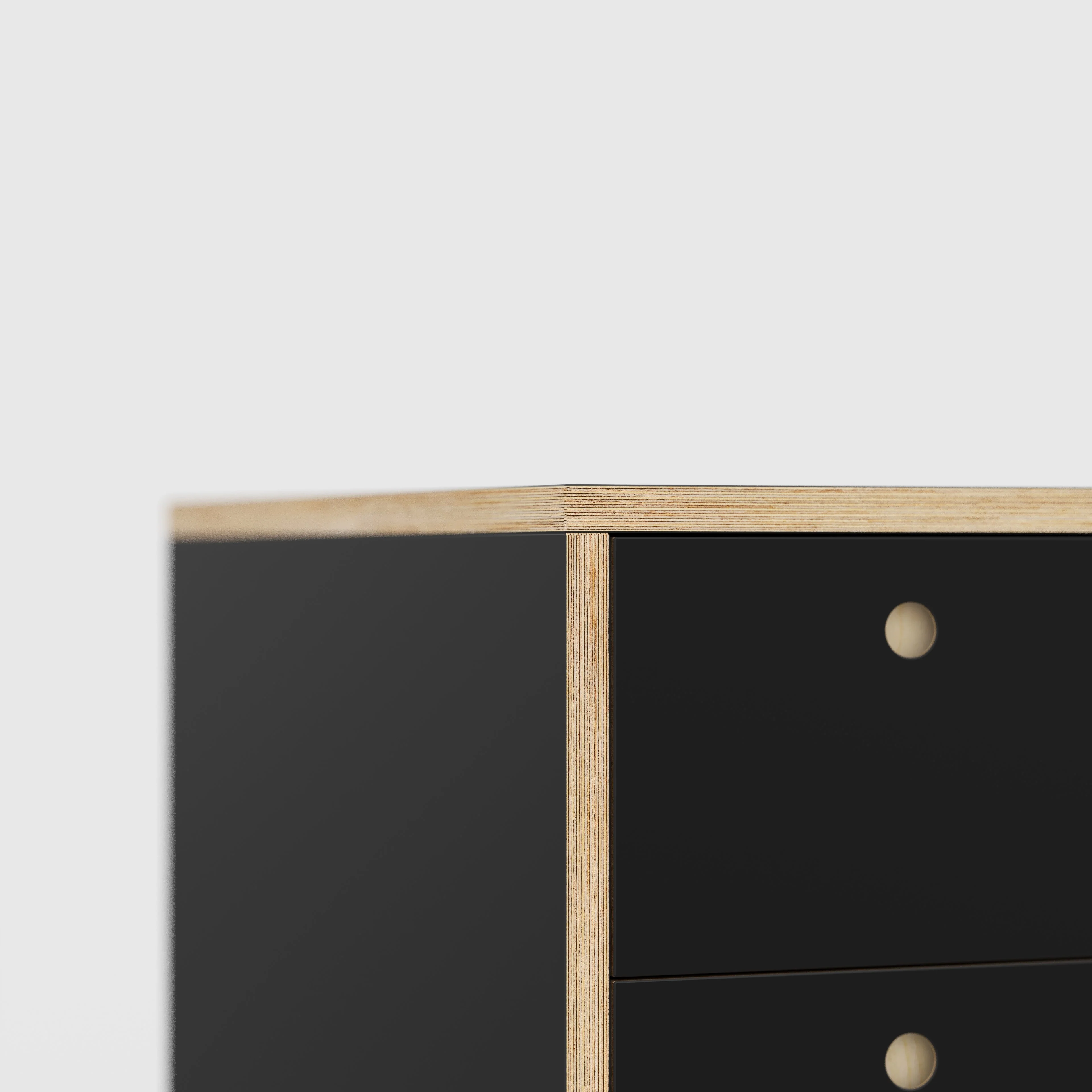 Plywood Desk with Storage Type 2 - Drawers - Formica Diamond Black - 2000(w) x 800(d) x 750(h) - Image 4