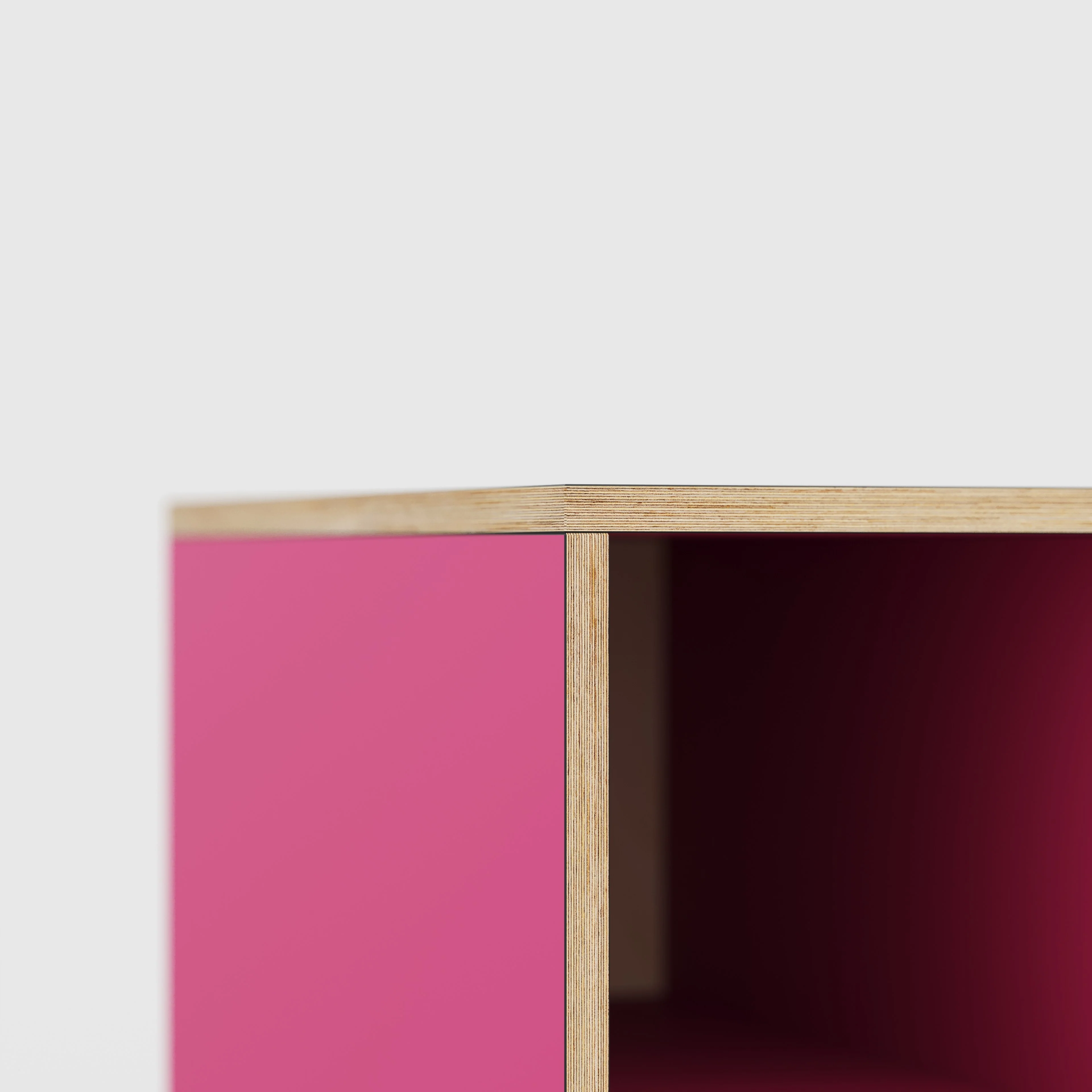 Plywood Desk with Storage Type 2 - Open Shelves - Formica Juicy Pink - 1600(w) x 800(d) x 750(h) - Image 4