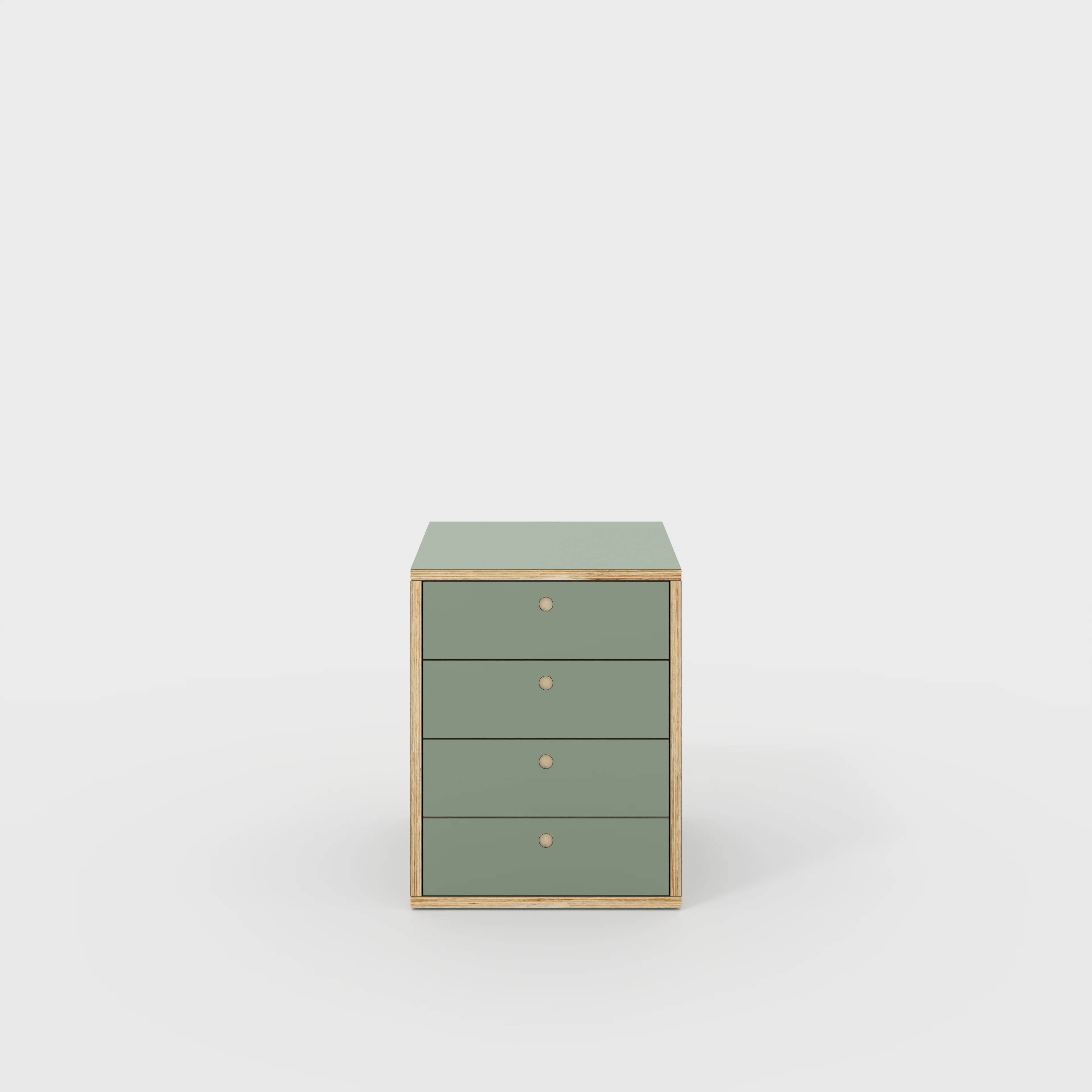 Plywood Drawer Unit - Formica Green Slate - 600(w) x 600(d) x 750(h)