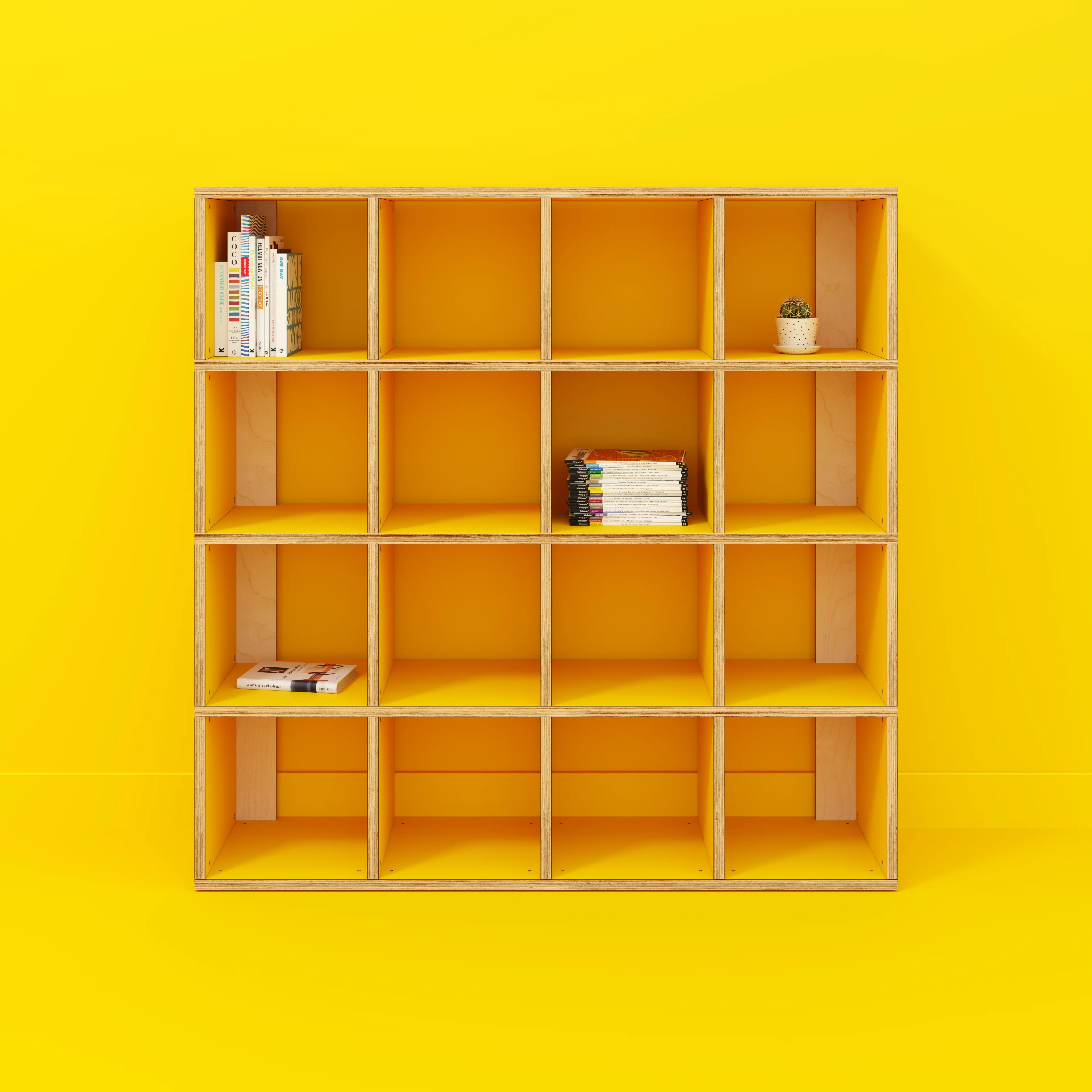 Plywood Open Shelves - Formica Chrome Yellow - 1600(w) x 400(d) x 1600(h) - Image 2
