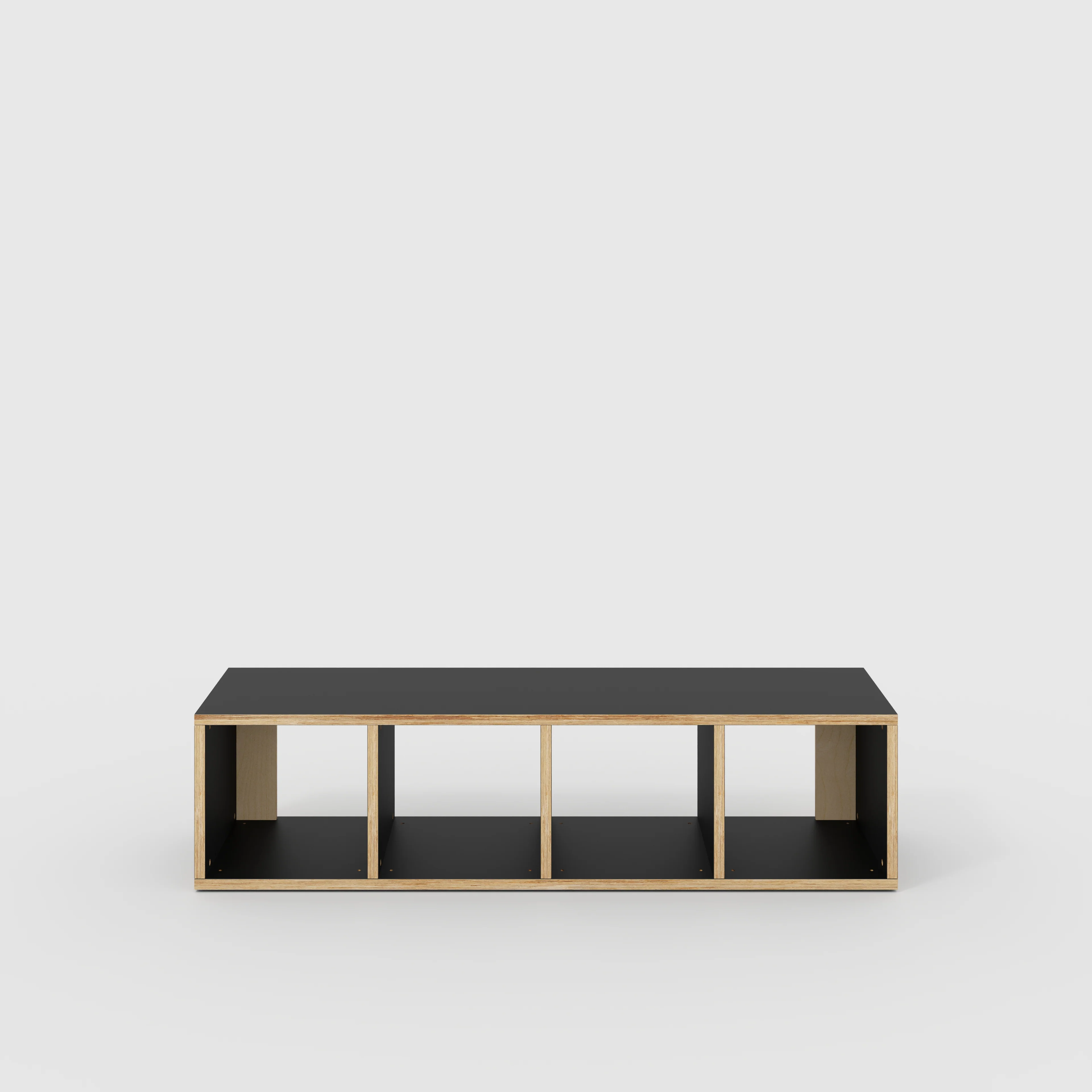 Plywood Open Shelves - Formica Diamond Black - 1600(w) x 400(d) x 400(h)