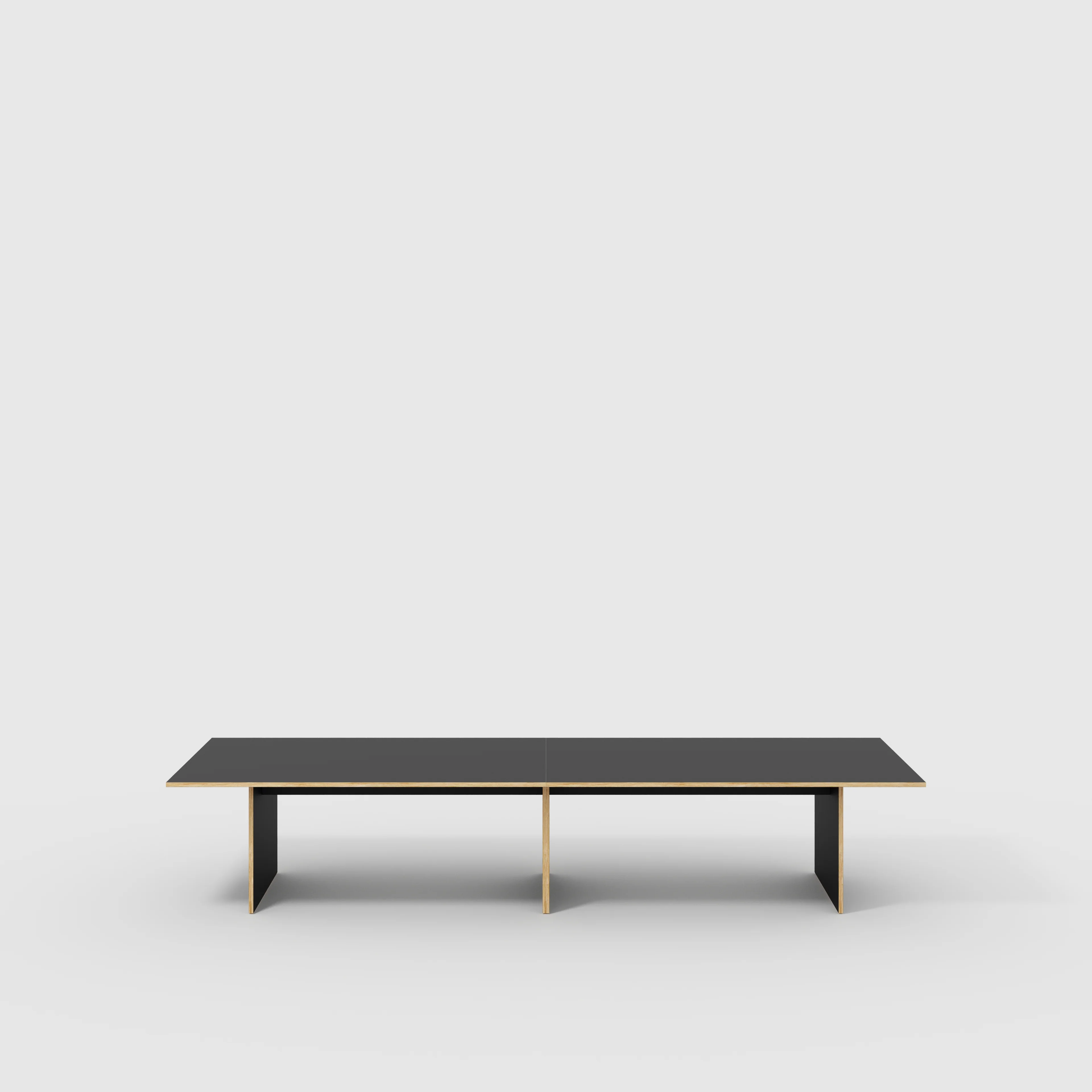 Plywood Platform Table - Formica Diamond Black - 4000(w) x 1000(d) x 750(h)
