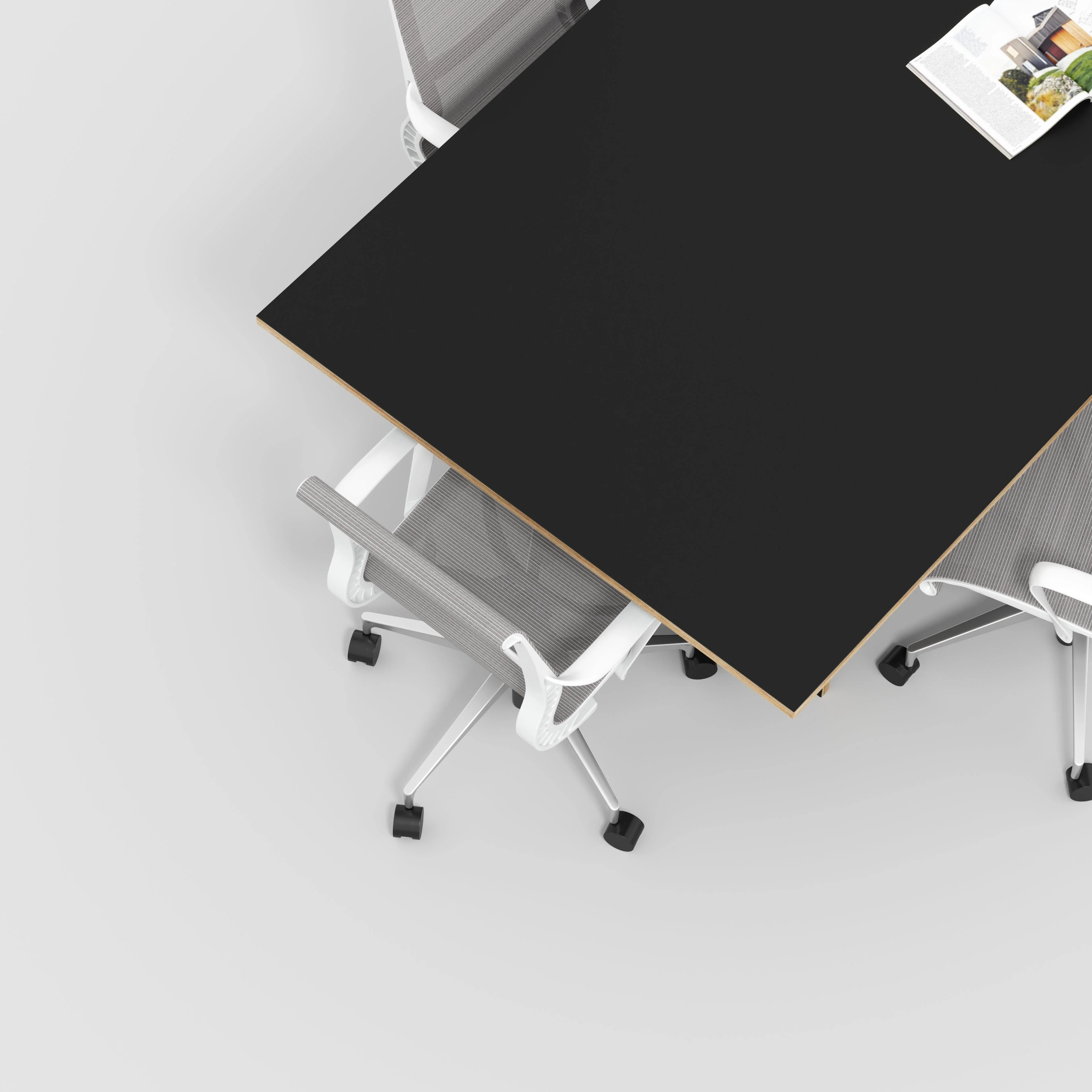 Plywood Platform Table - Formica Diamond Black - 5600(w) x 1000(d) x 750(h) - Image 3
