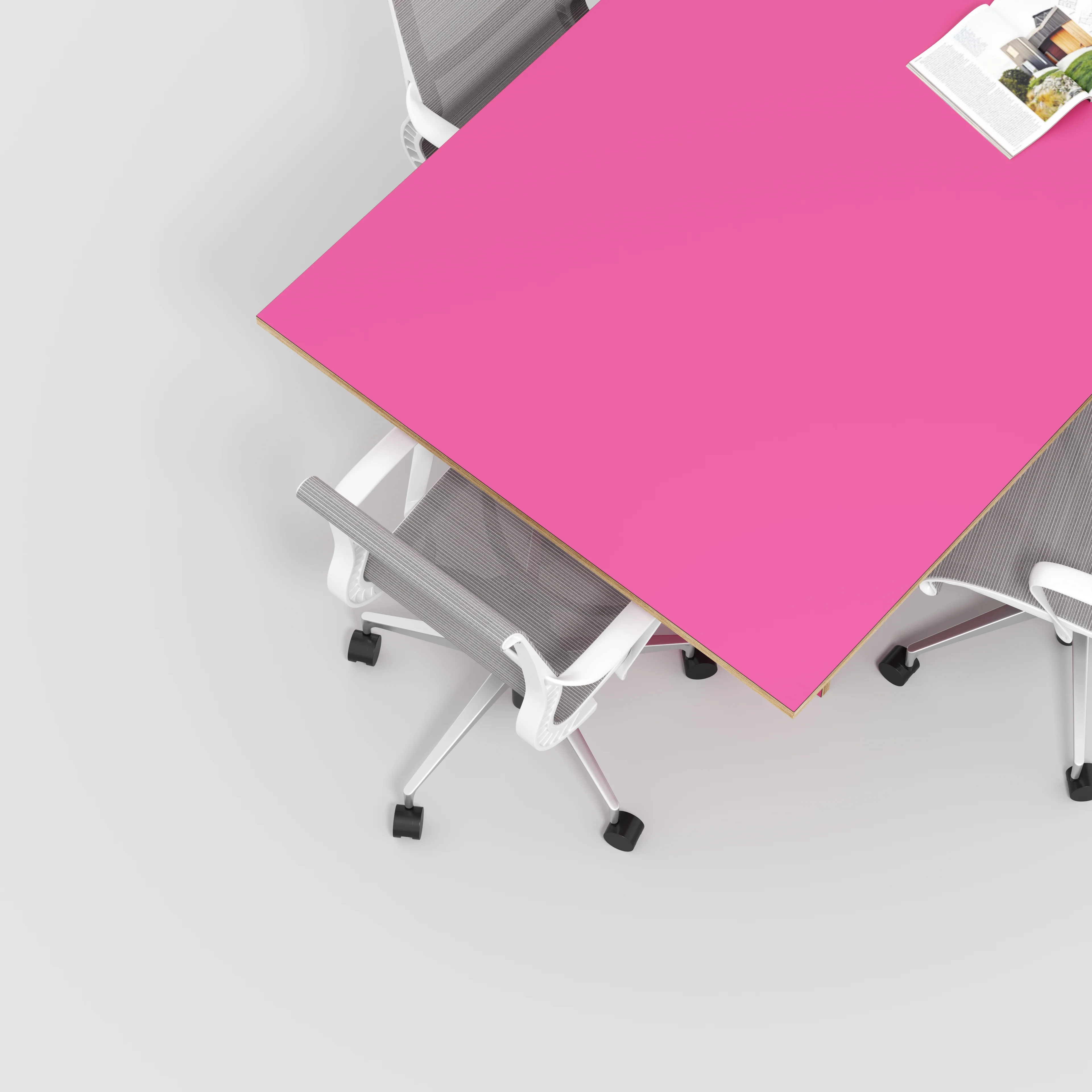 Plywood Platform Table - Formica Juicy Pink - 2400(w) x 1200(d) x 750(h) - Image 3