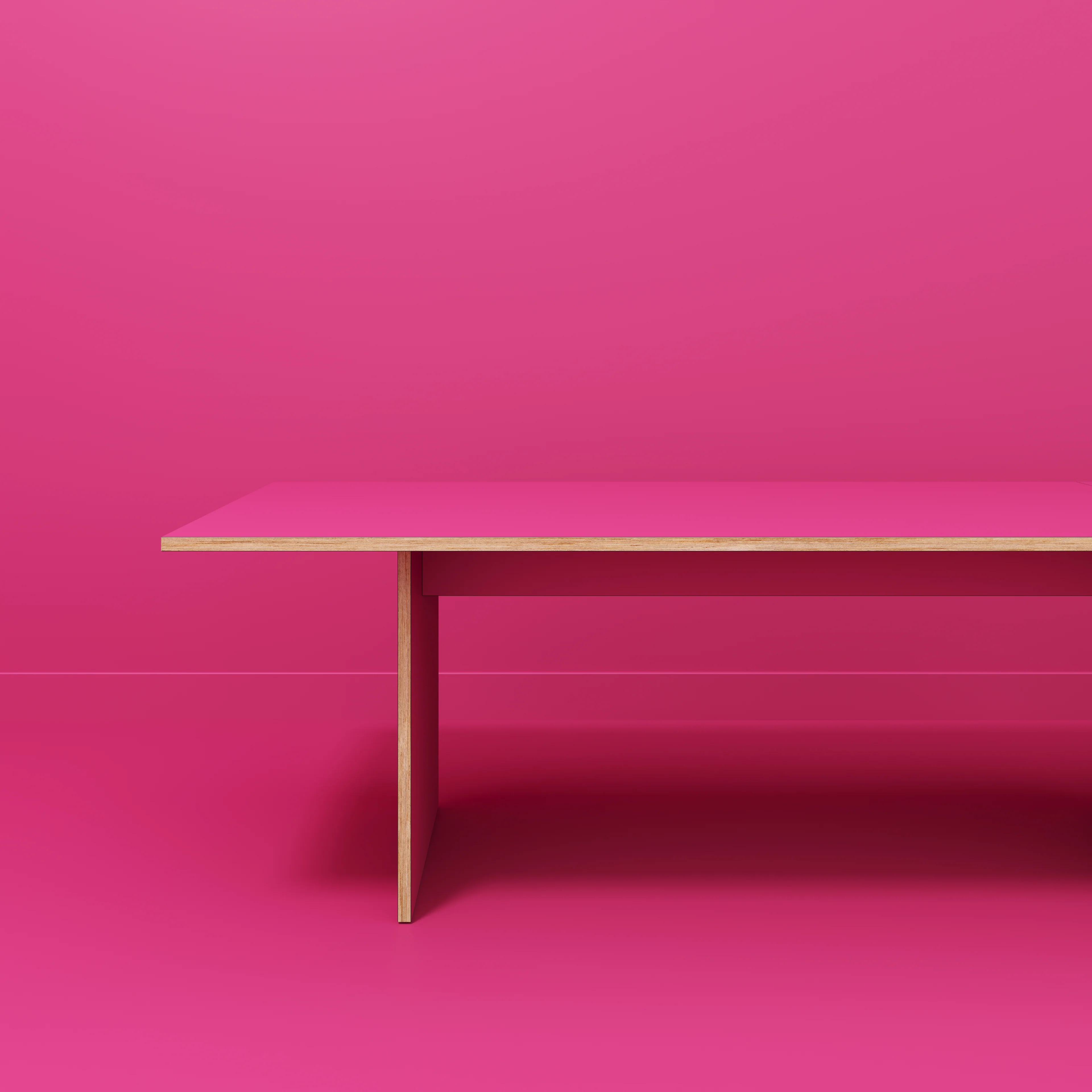Plywood Platform Table - Formica Juicy Pink - 4000(w) x 1000(d) x 750(h) - Image 2