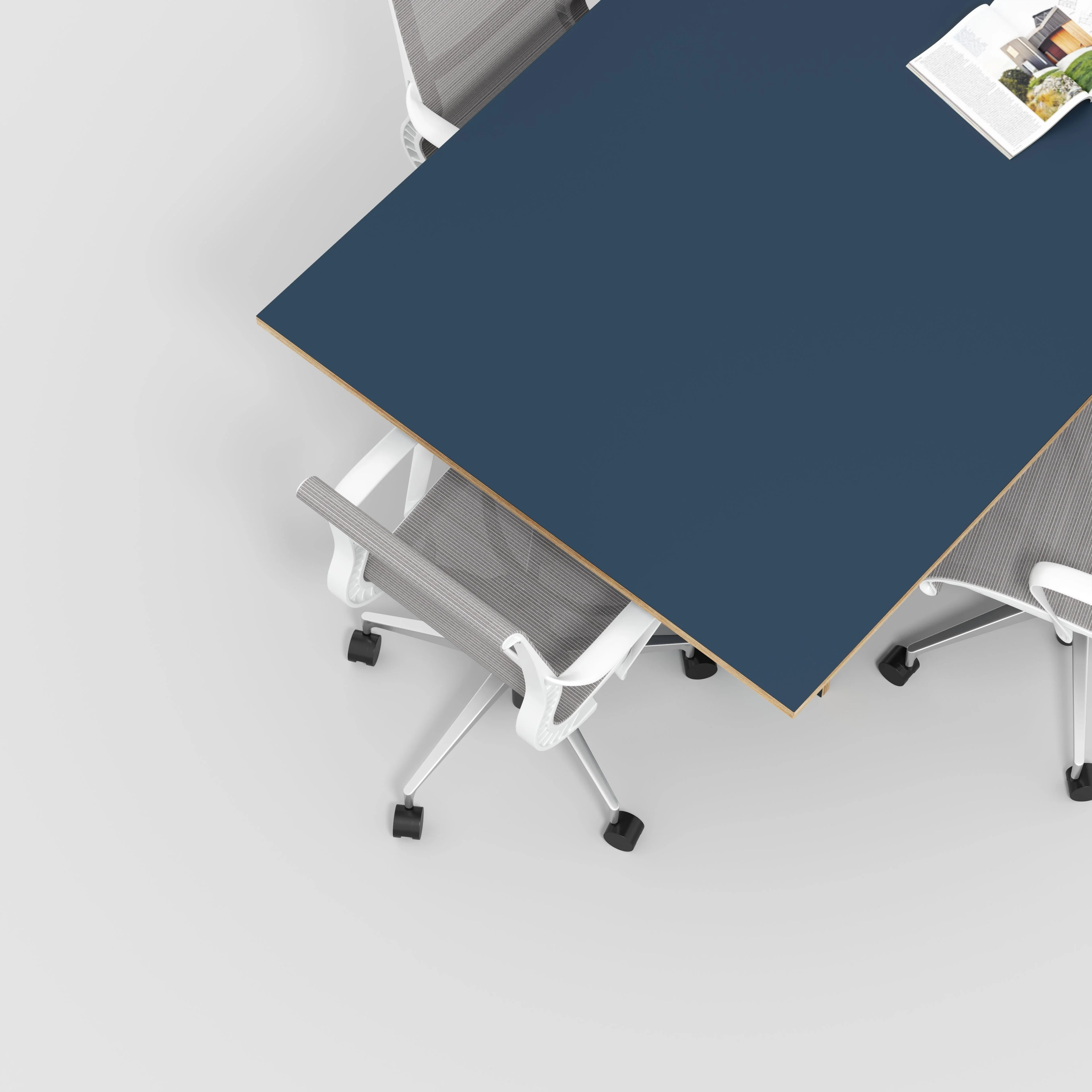 Plywood Platform Table - Formica Night Sea Blue - 4000(w) x 1000(d) x 750(h) - Image 3