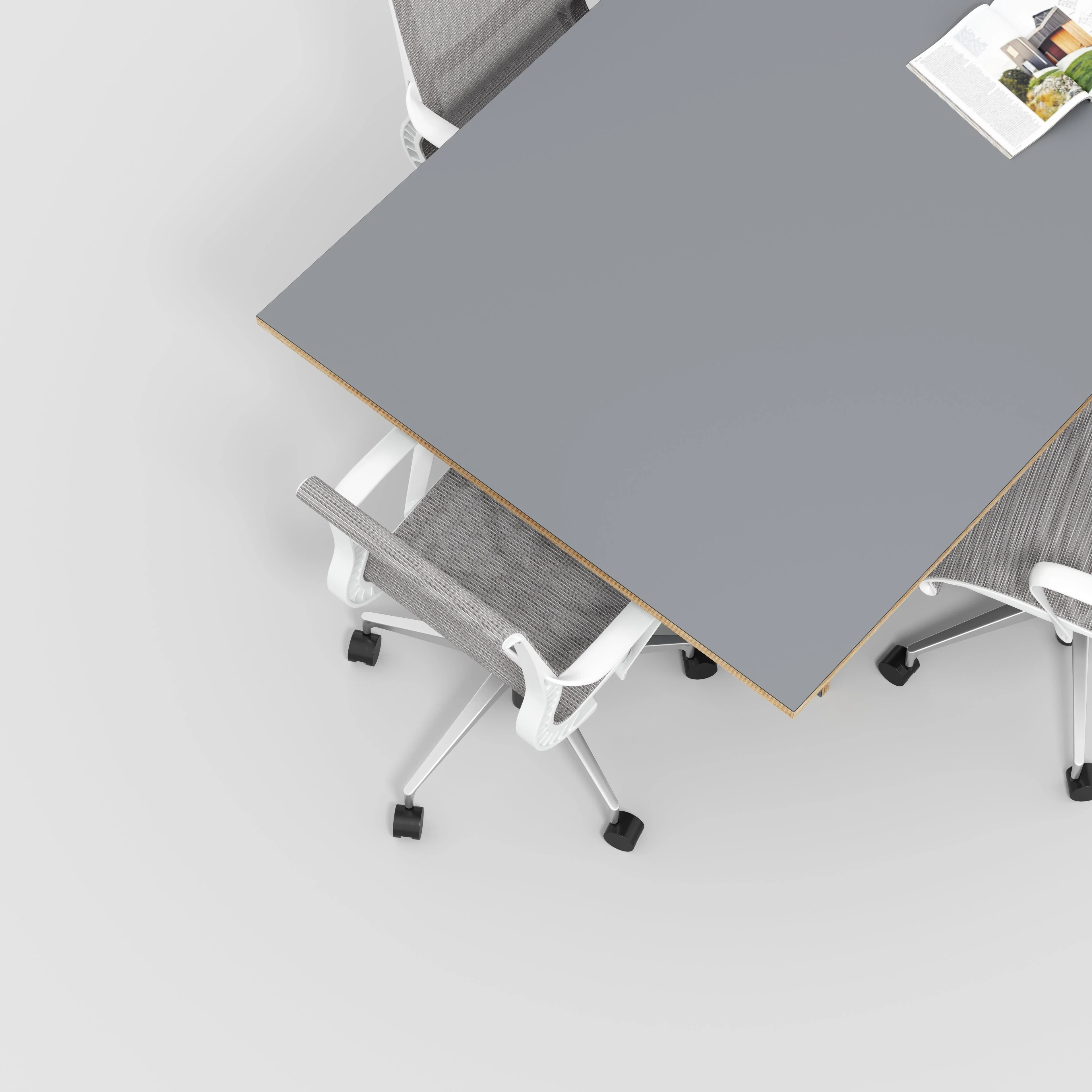 Plywood Platform Table - Formica Tornado Grey - 5600(w) x 1000(d) x 750(h) - Image 3