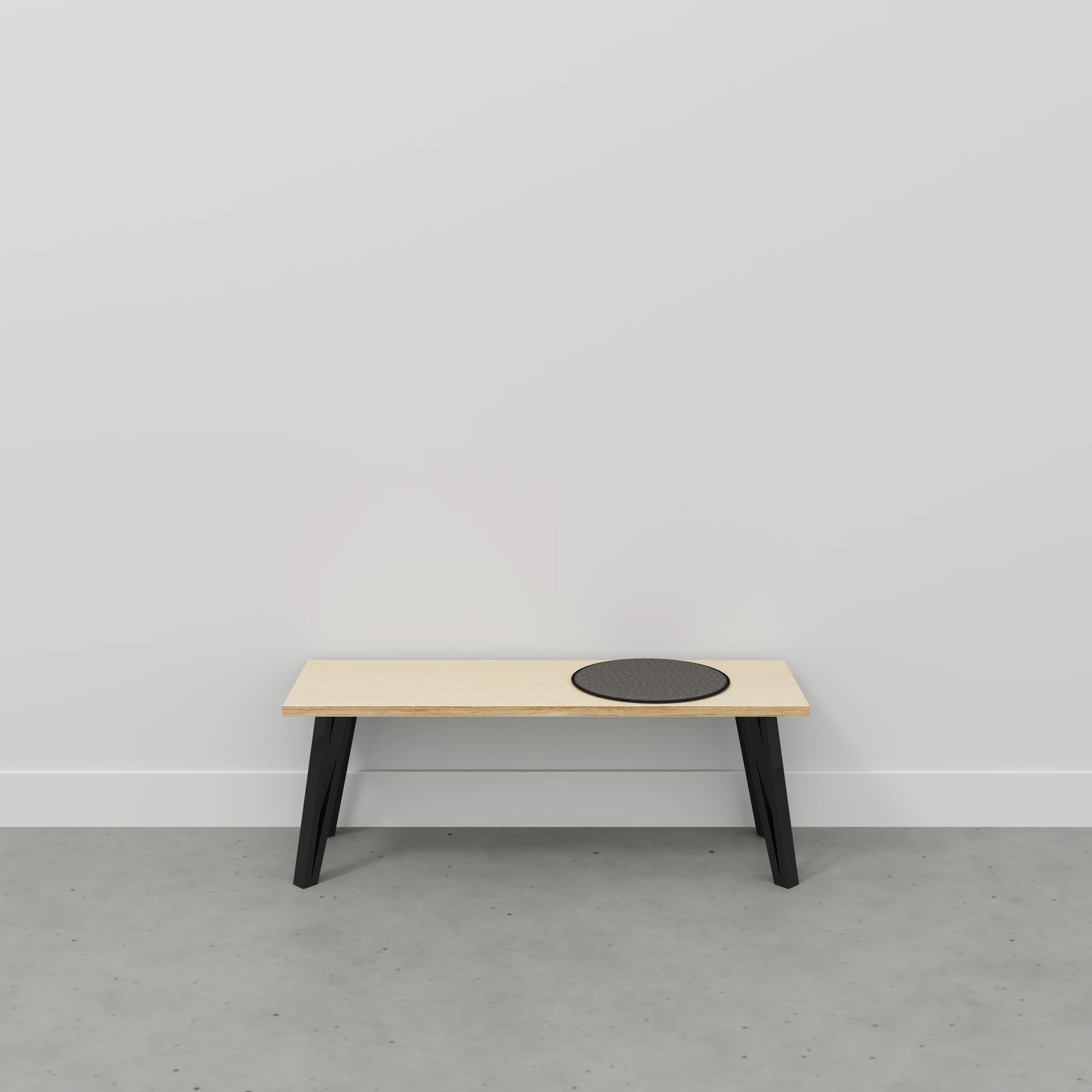 Plywood Bench Seat with Black Box Hairpin Legs - Plywood Birch - 1200(w) x 400(d) x 450(h) - Image 2