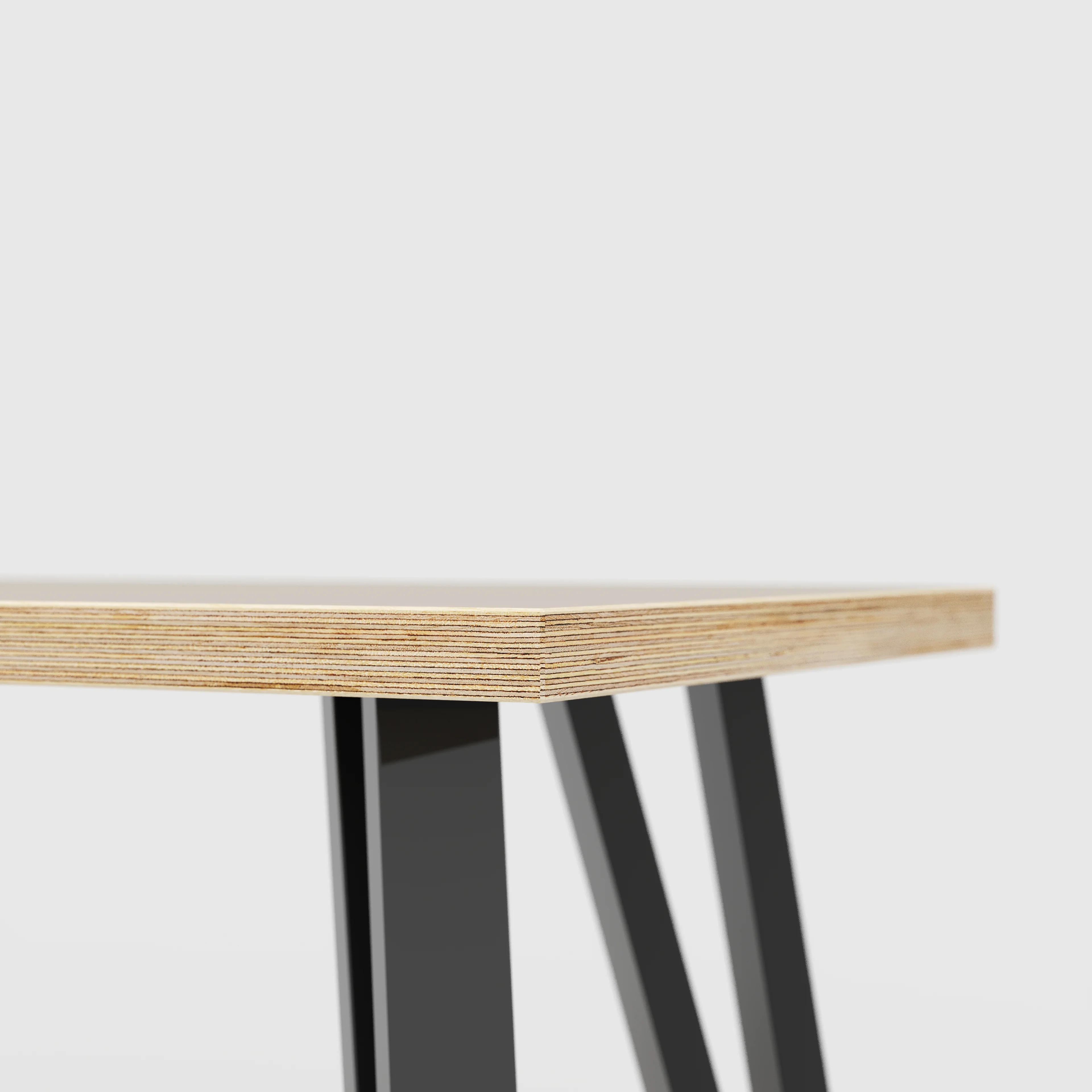 Plywood Bench Seat with Black Box Hairpin Legs - Plywood Birch - 1200(w) x 400(d) x 450(h) - Image 4