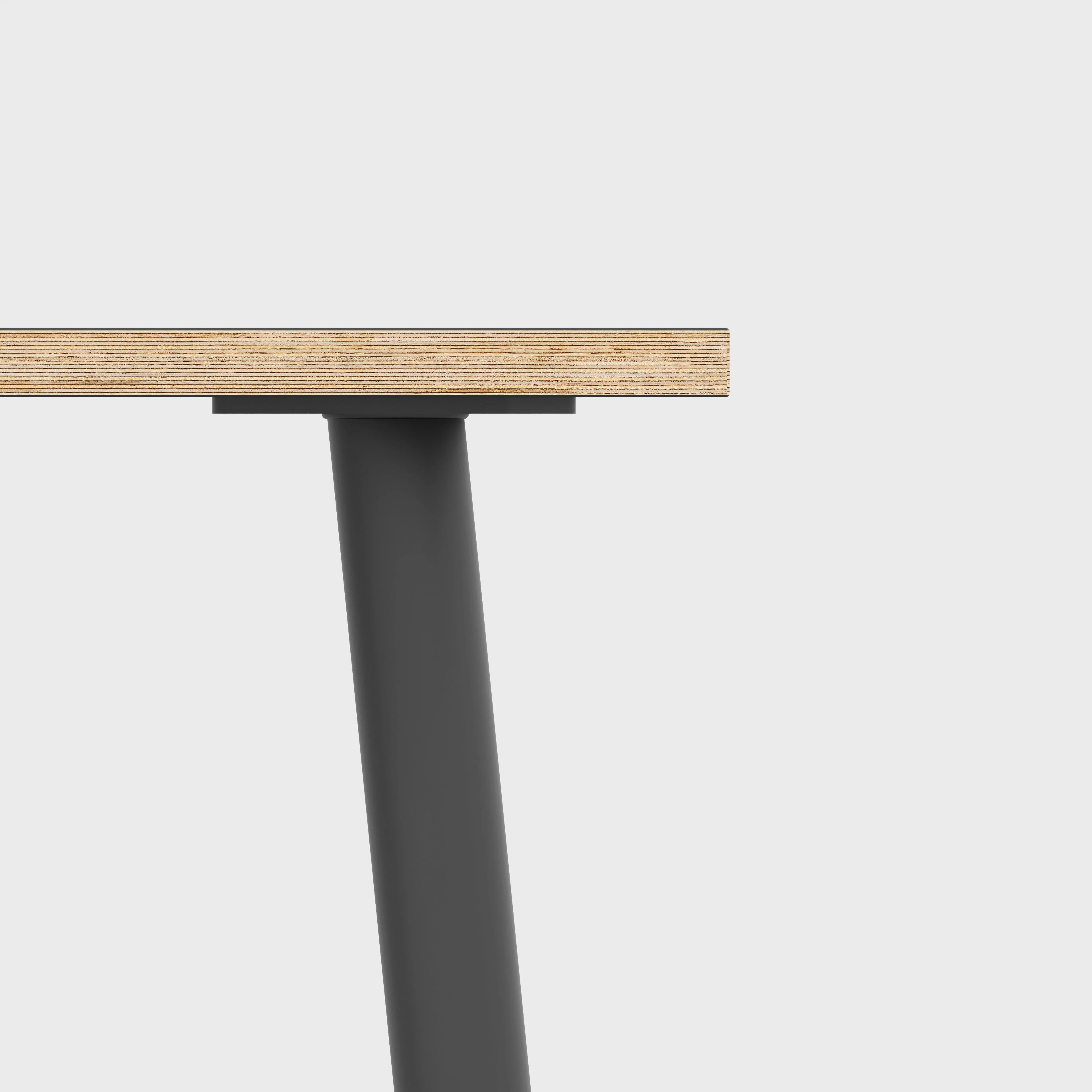 Plywood Coffee Table with Black Round Single Pin Legs - Plywood Oak - 1200(w) x 600(d) x 425(h) - Image 4